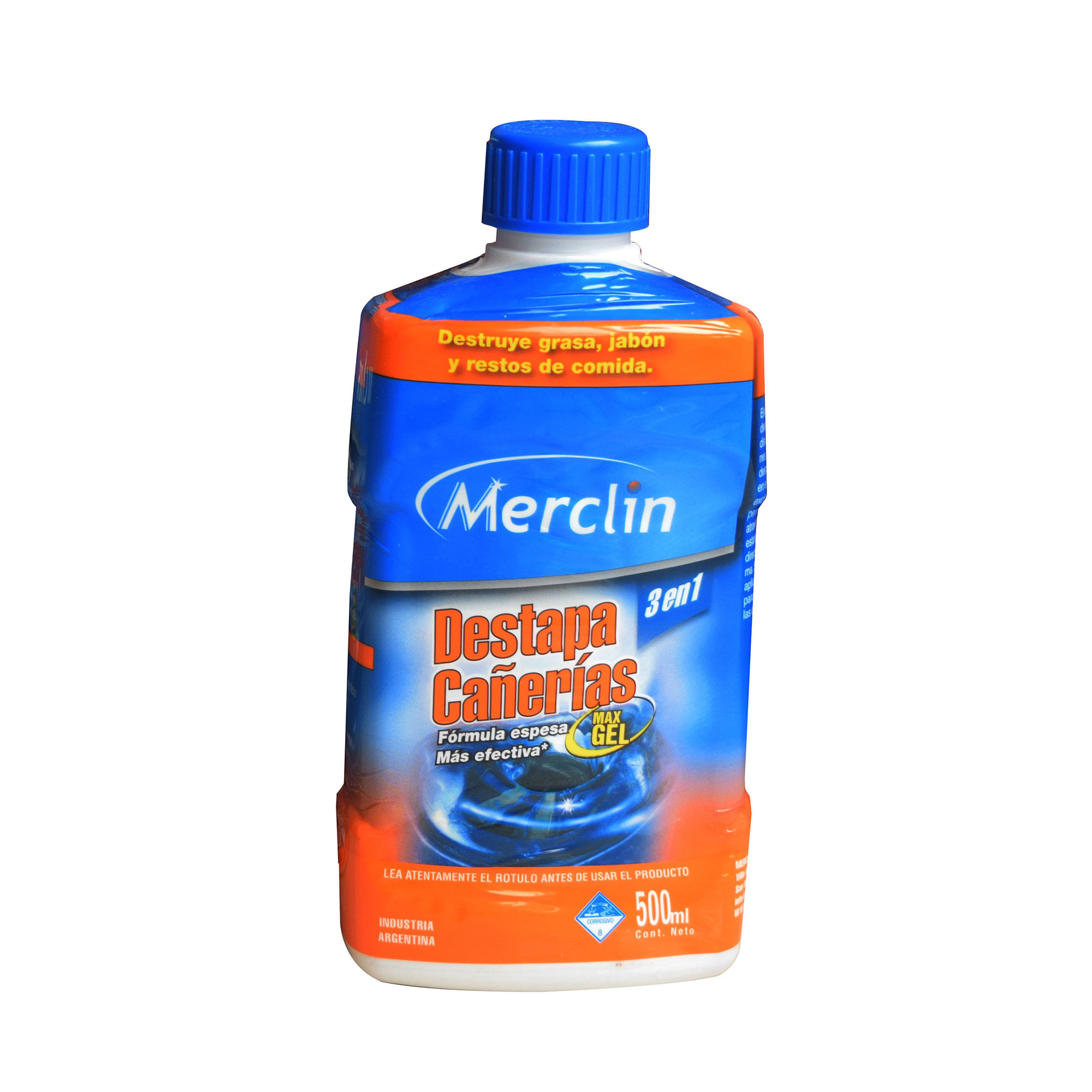 Destapacañerias Merclin en gel 500 cc.