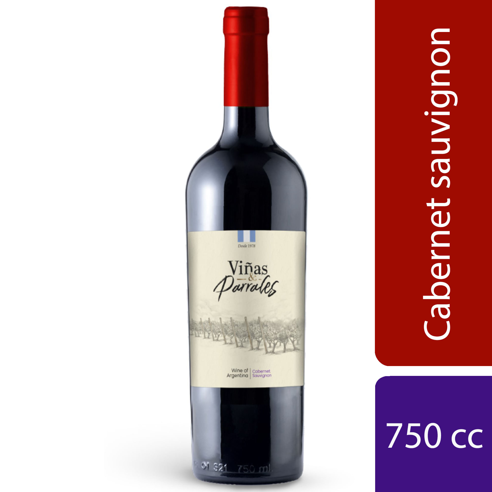 Vino tinto Cabernet Viñas y Parrales 750 ml