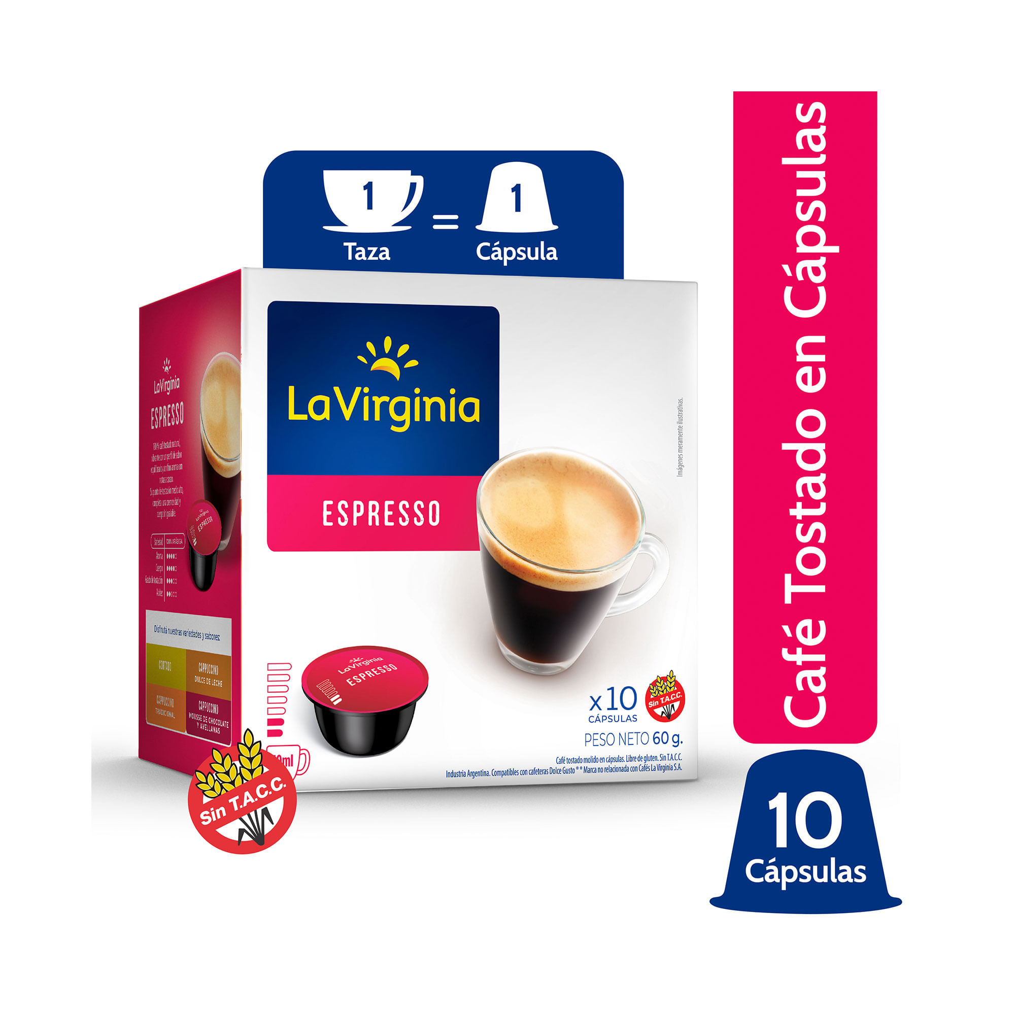 Cápsulas de café espresso La Virginia x 10 uni