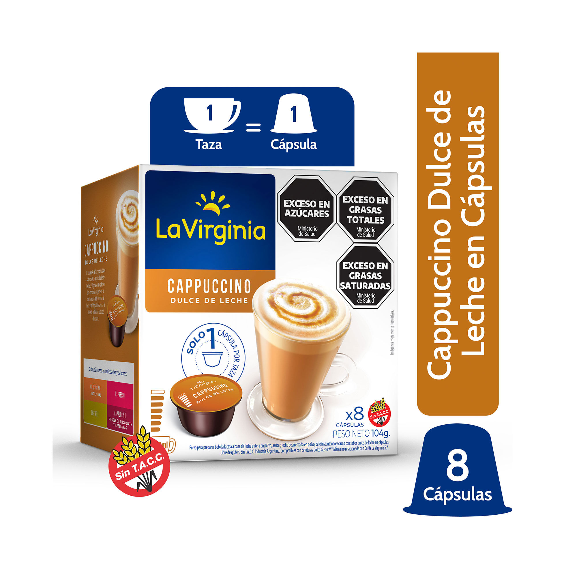 Cápsulas de café dulce de leche La Virginia x 8 uni
