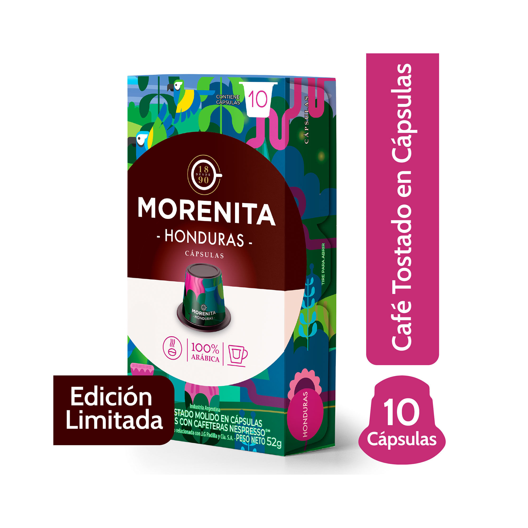Cápsulas de café honduras Morenita caja x 10 uni