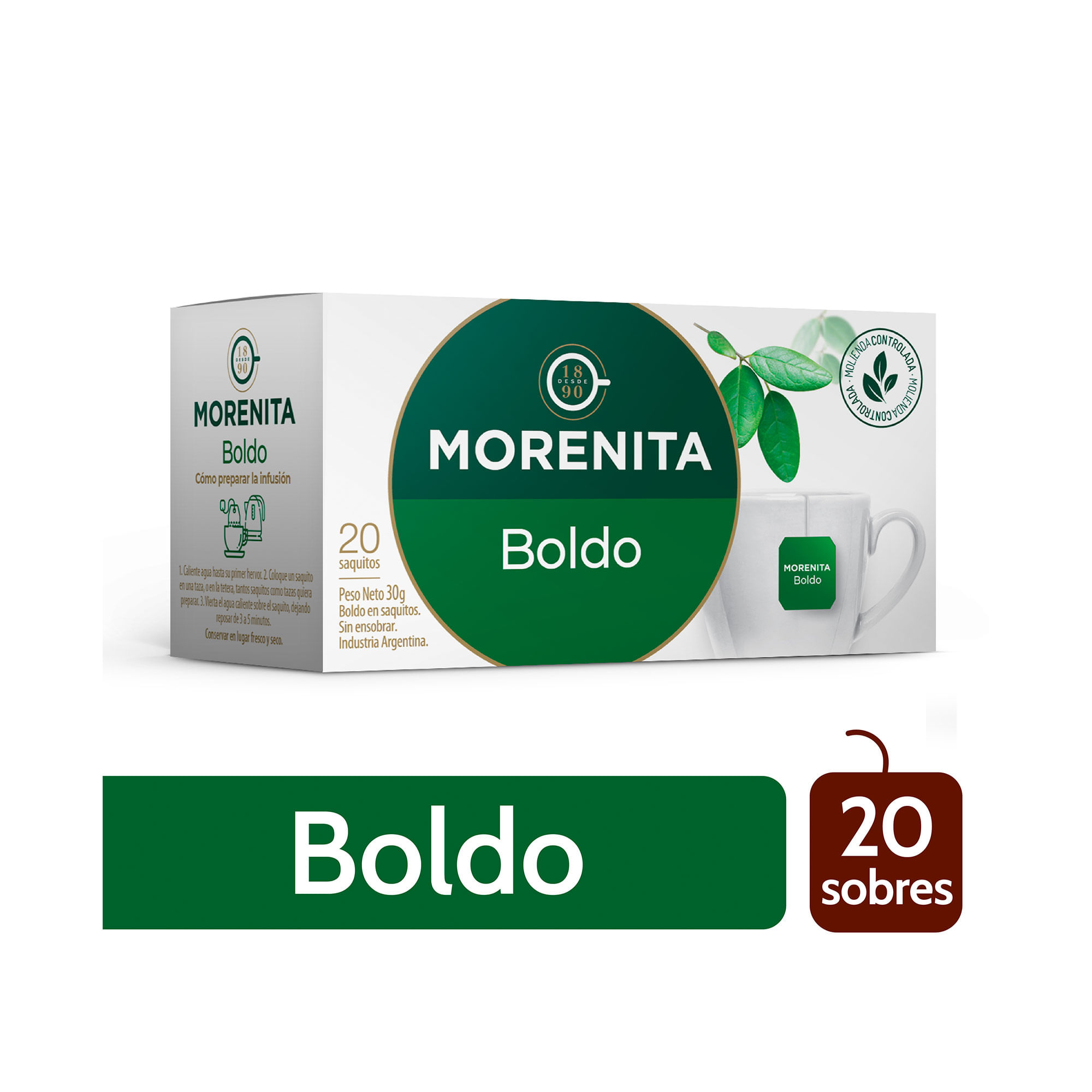 Té Morenita boldo en saquitos la x 20 uni