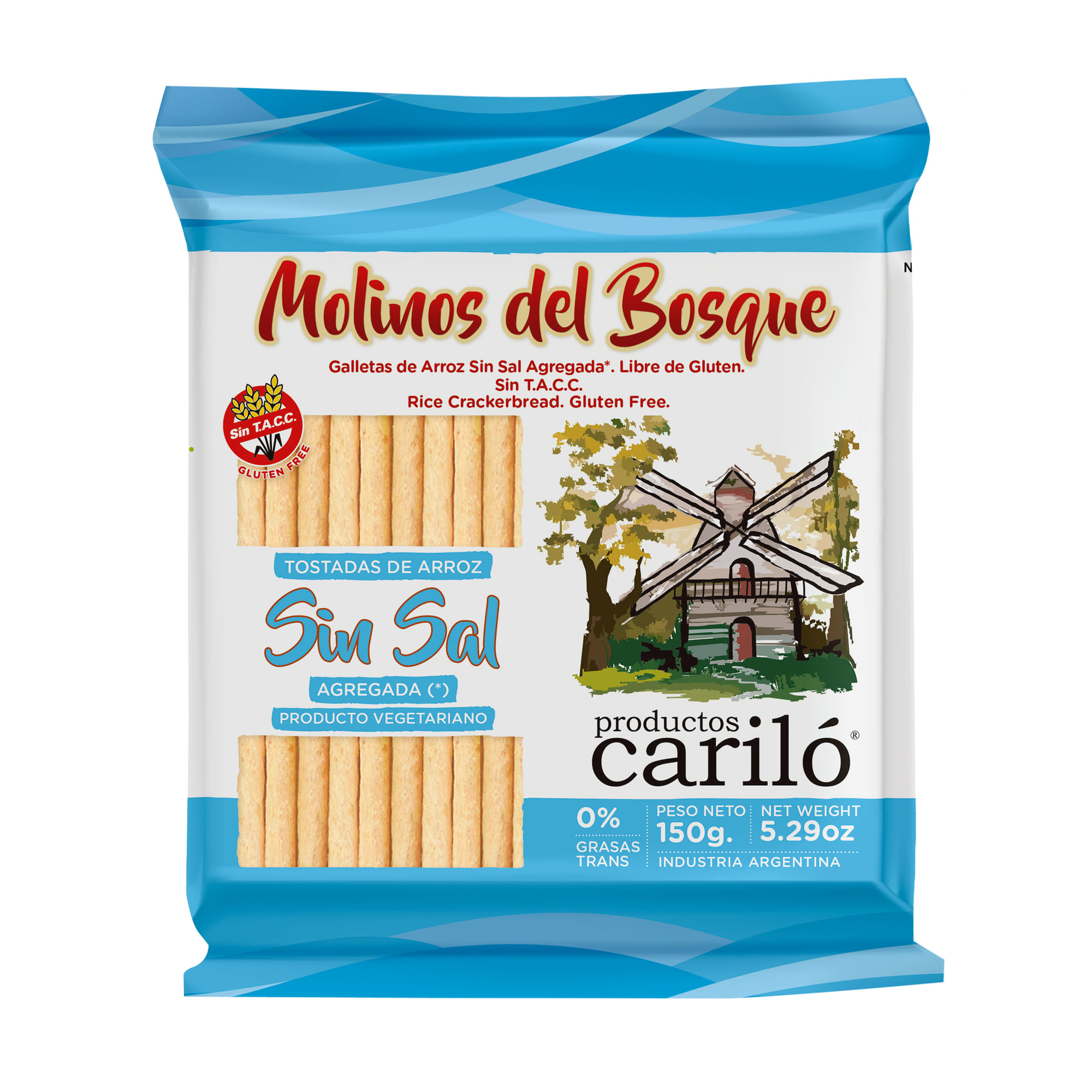 Tostadas de arroz Molinos del Bosque sin sal 150 g.