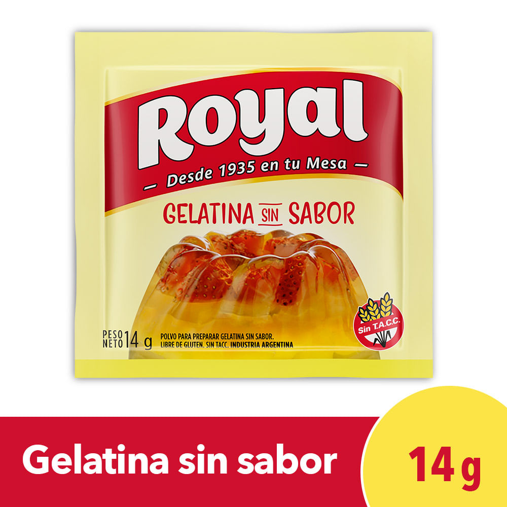Gelatina sin sabor Royal 14 g.