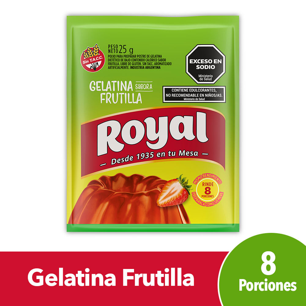Gelatina Royal Sabor A Frutilla Light 25 G