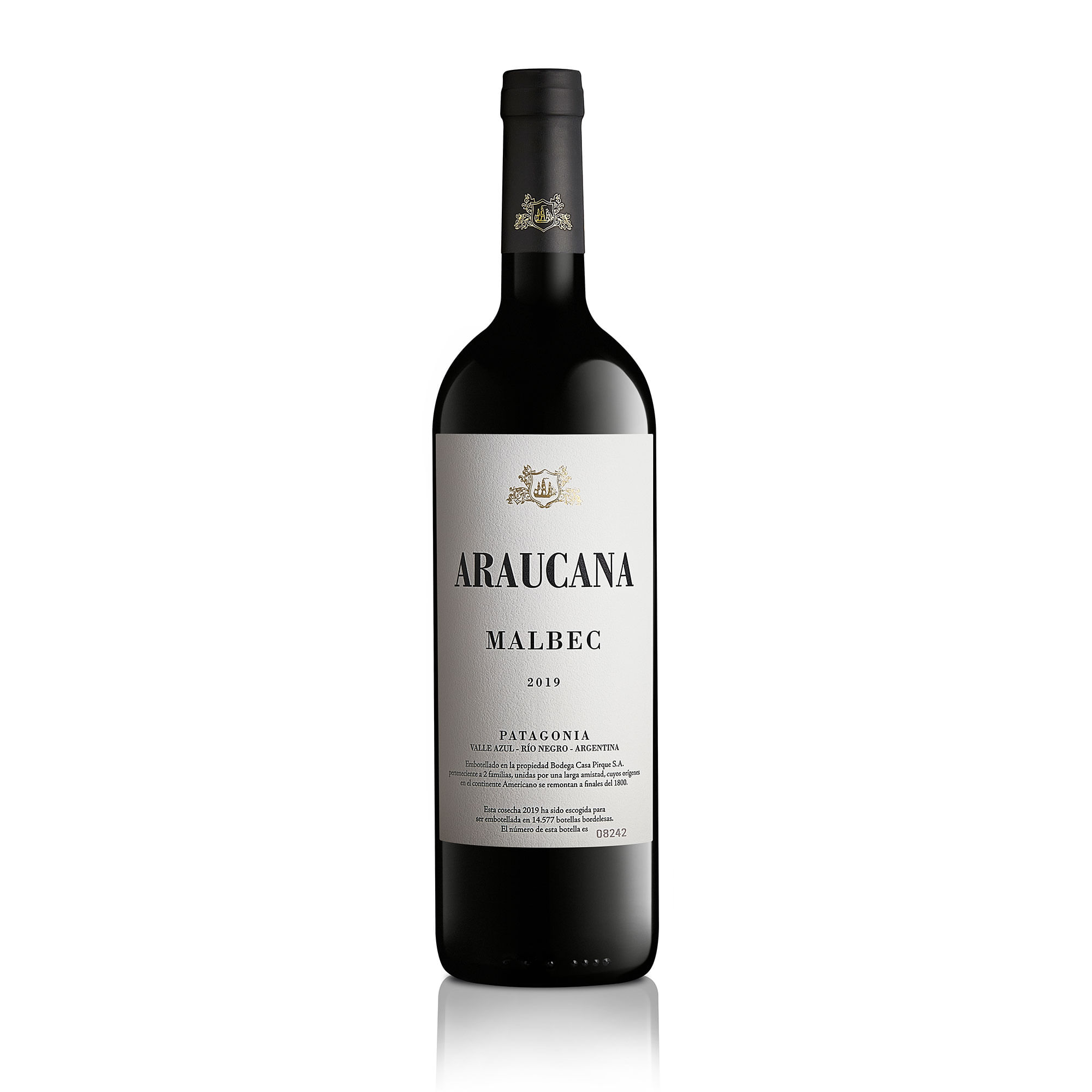 Vino tinto Araucana malbec 750 cc.