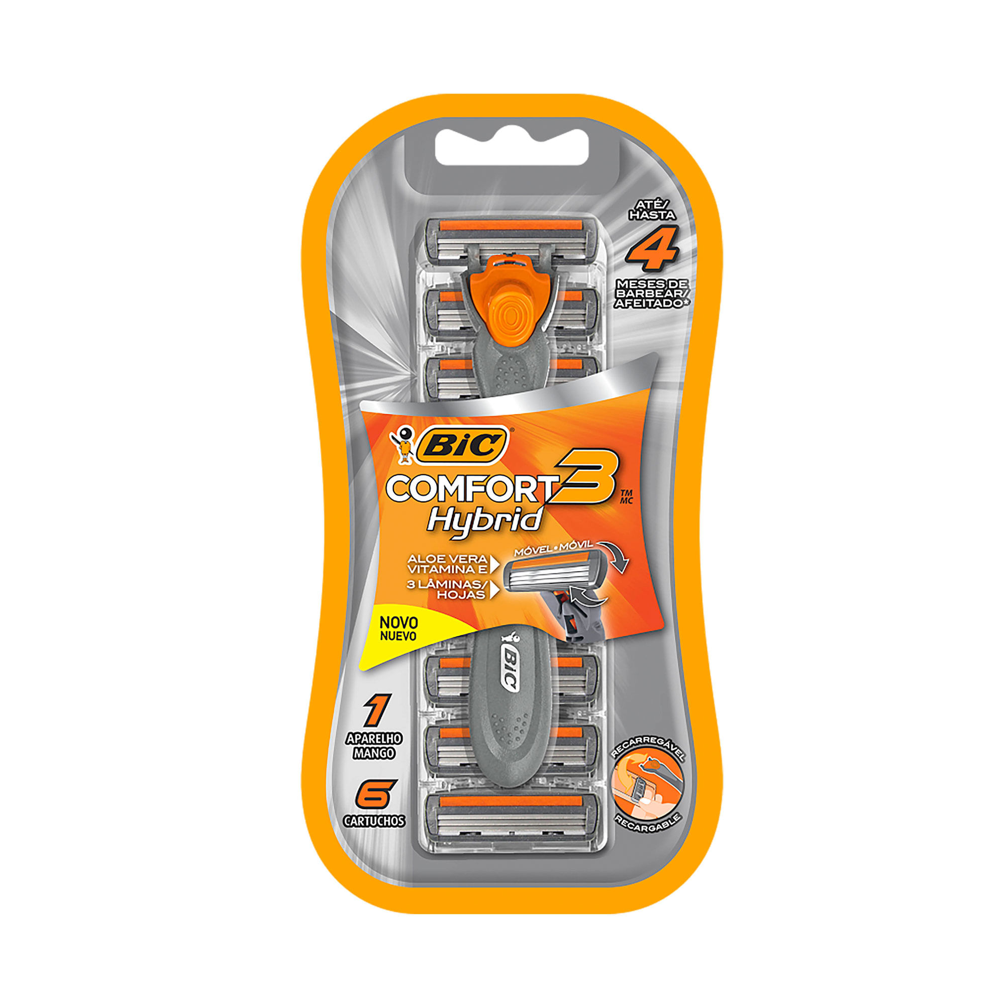 Máquina de afeitar Bic confort3 hybrid 6 uni