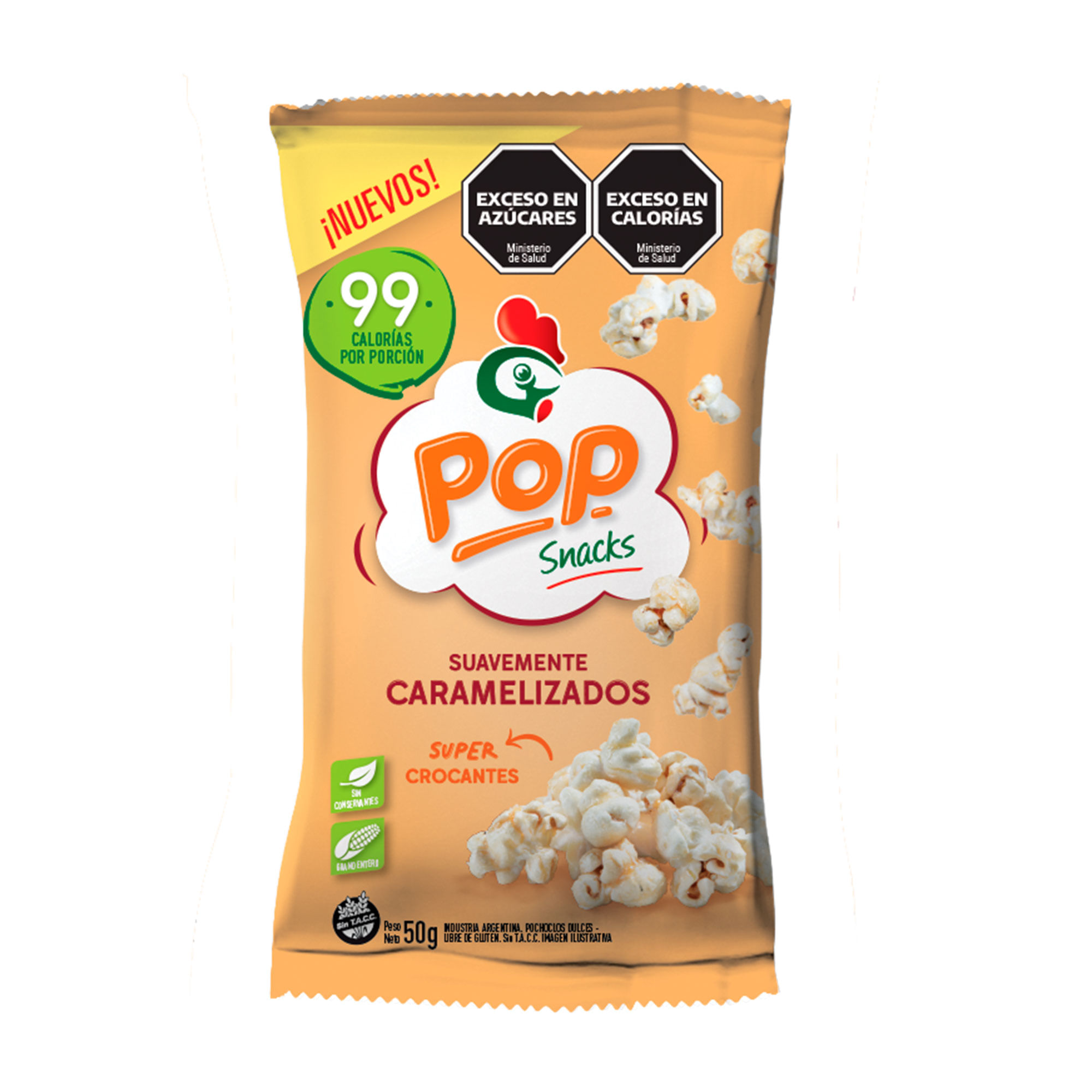 Pochoclos Gallo snacks con caramelo 50 g.
