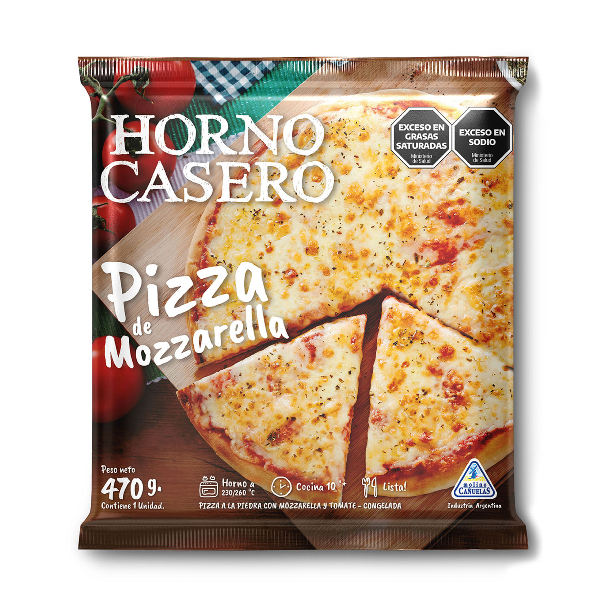 Pizza Horno casero de mozzarella 470 g.