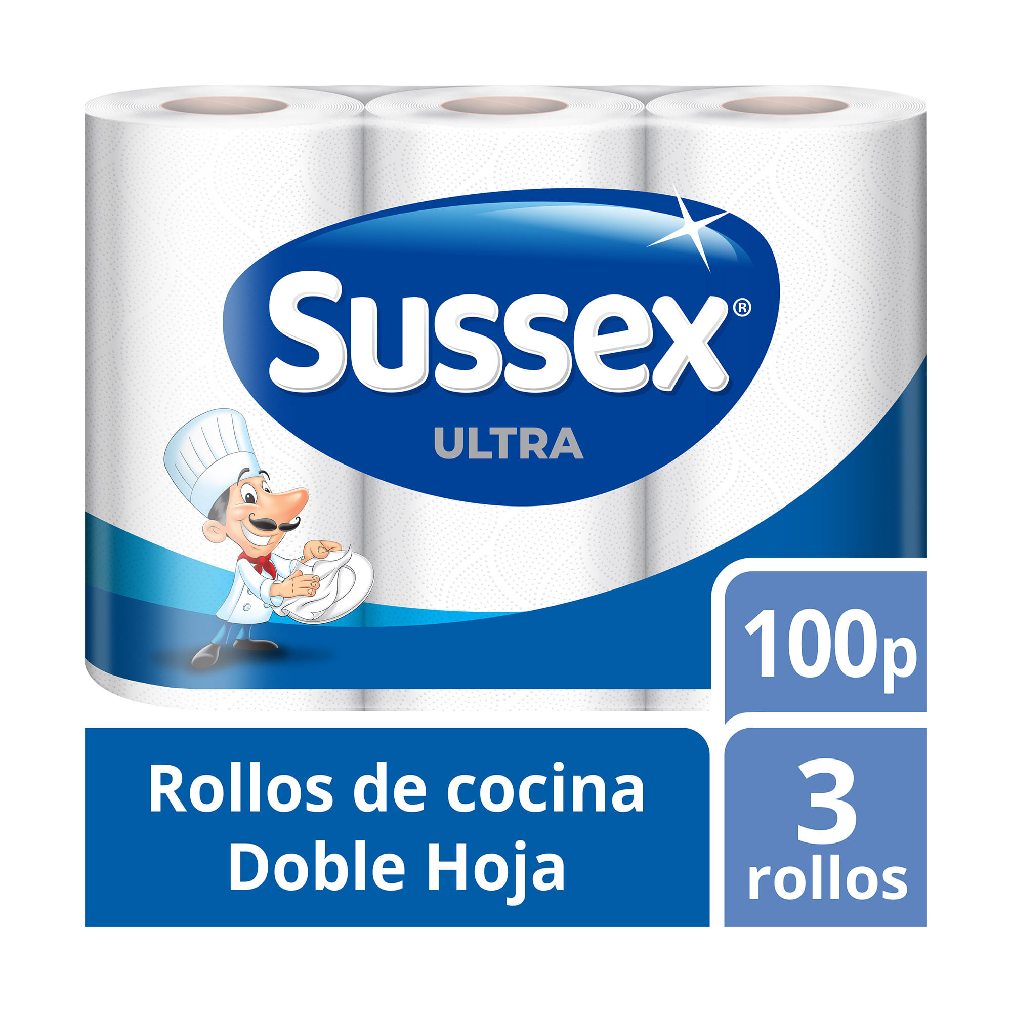 Rollo de cocina Sussex Ultra 100 paños 3 uni