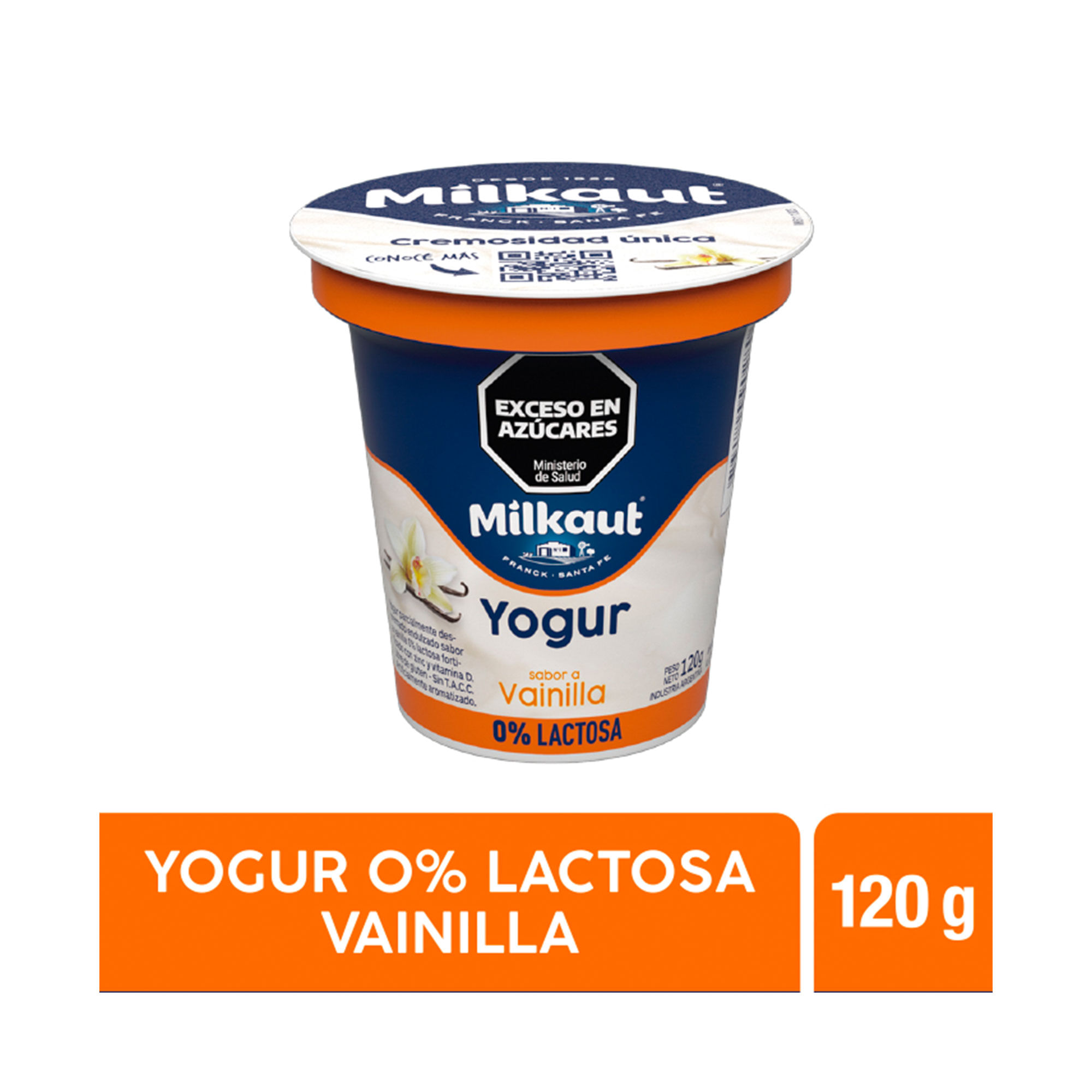 Yogur Cremoso Milkaut 0% Lactosa Vainilla 120 G