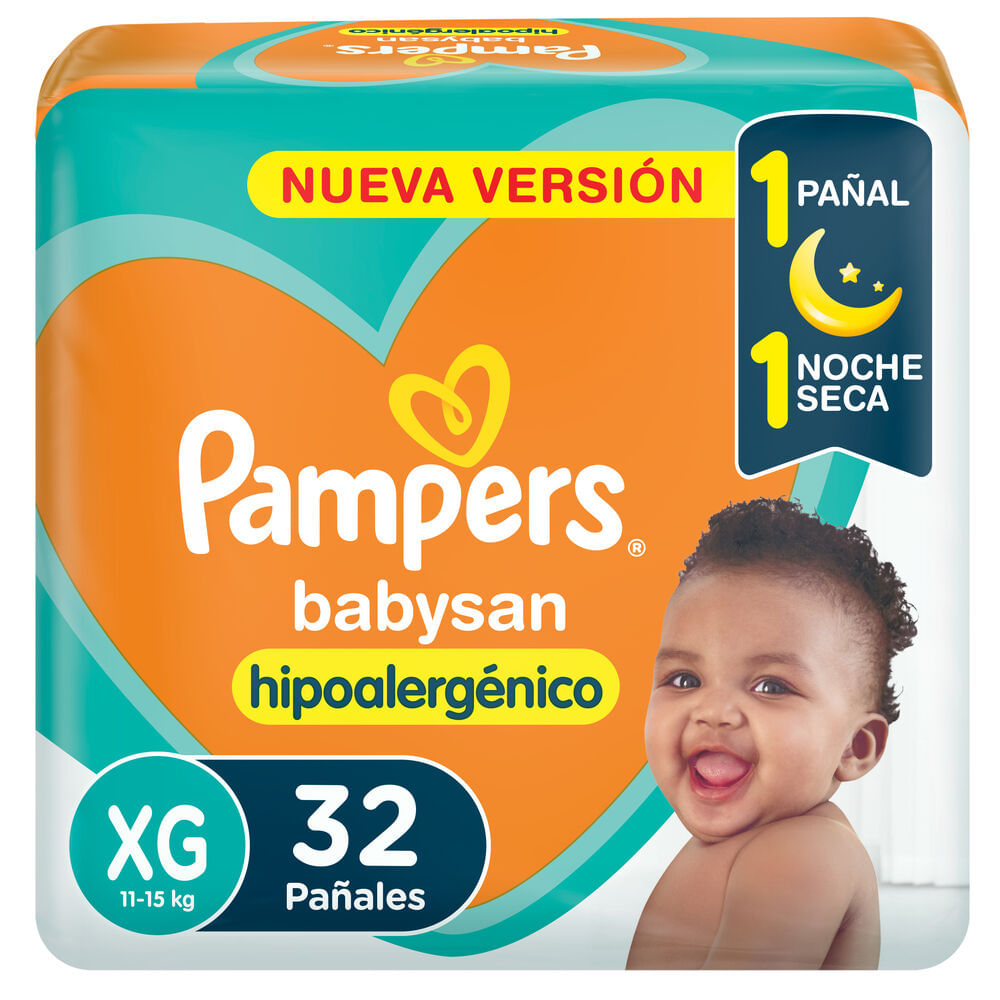 Pañales talle XG Pampers babysan 32 uni