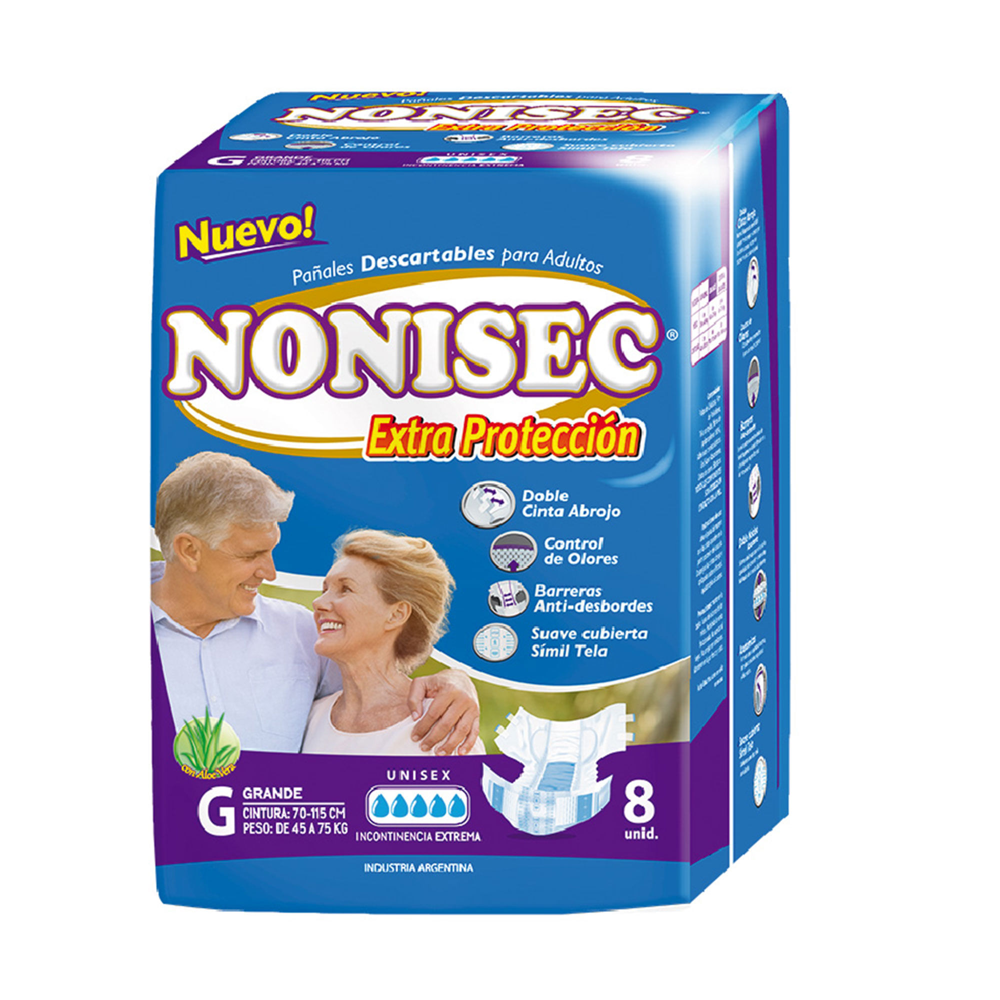 Pañal para adulto Nosisec G extra protección 8 uni