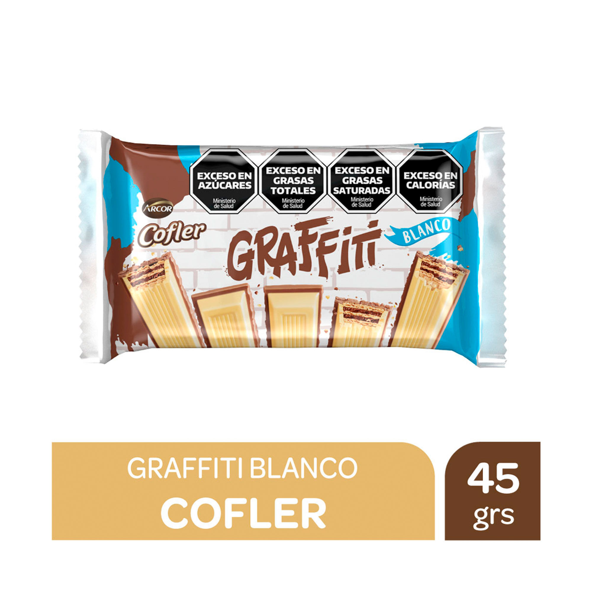 Tableta oblea blanco Cofler Graffiti 45 g.