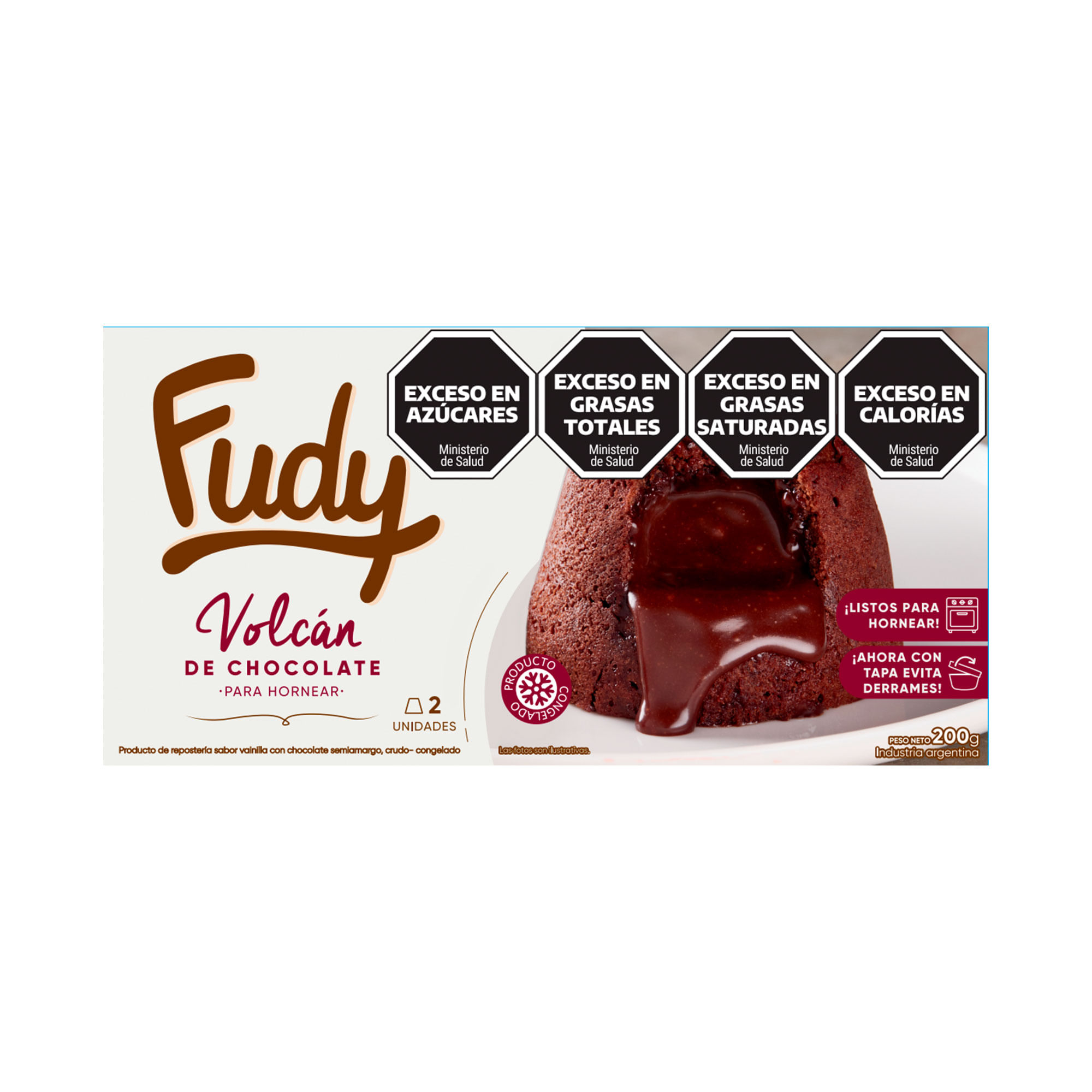 Volcán de chocolate Fudy 200 g. 2 u.