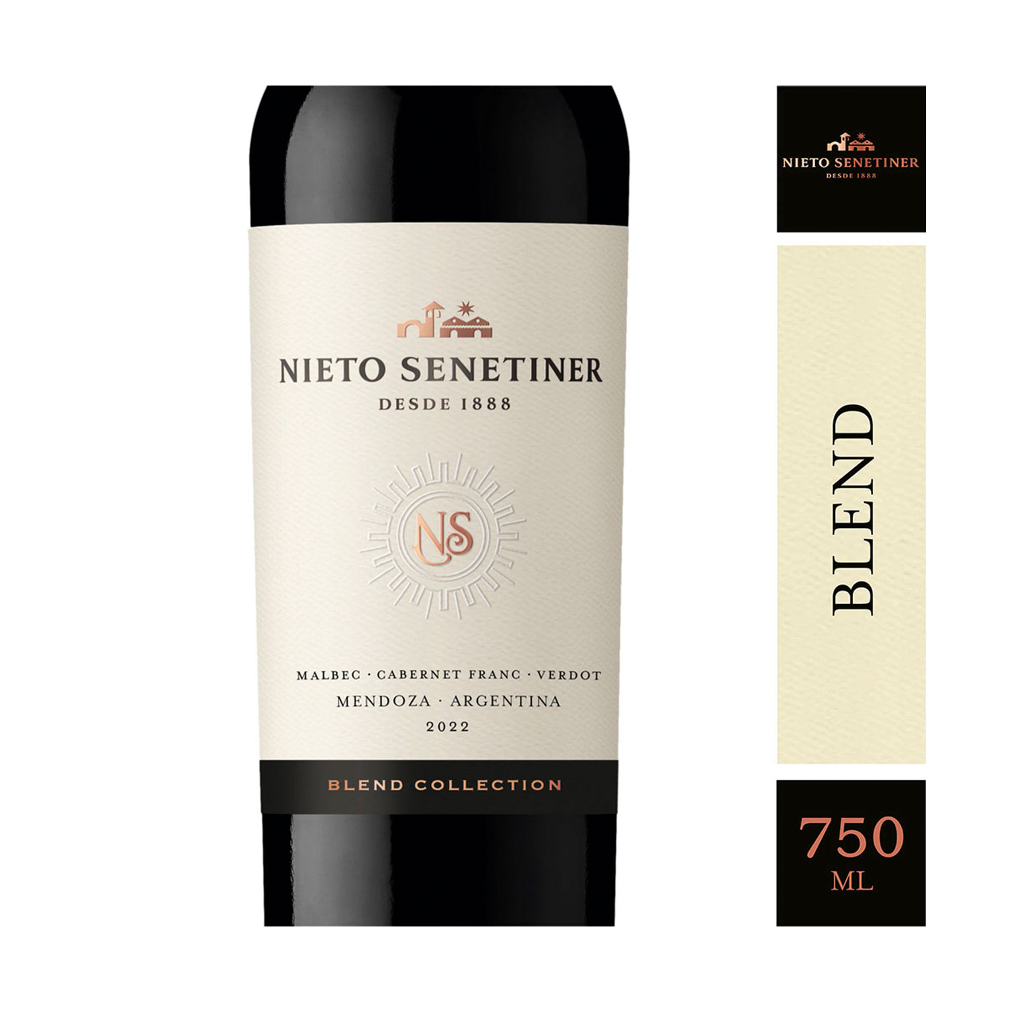 Vino tinto Blend Malbec Cabernet Franc Verdot Nieto Senetiner 750 ml
