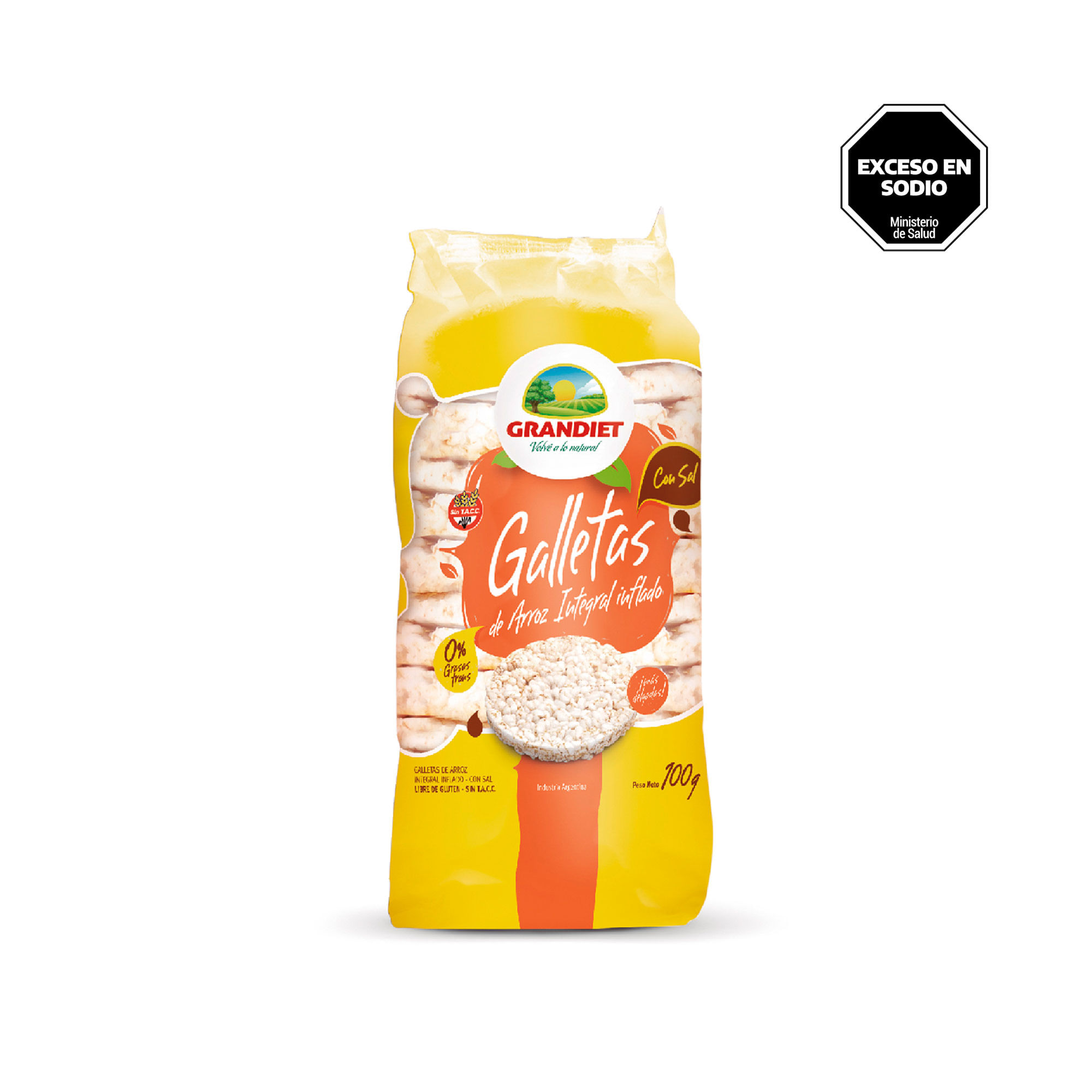 Galletas de arroz Grandiet con sal 100 g.