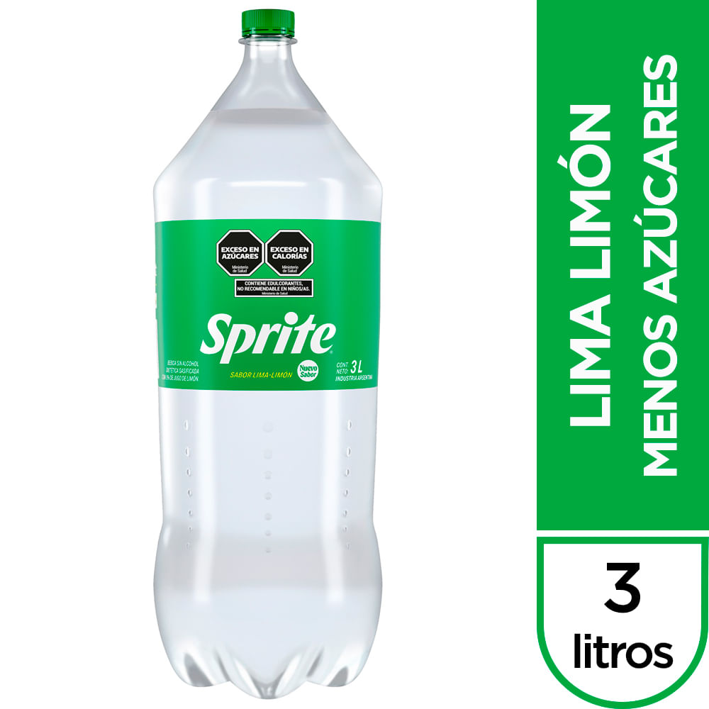 Gaseosa Lima Limón Sprite Menos Azúcares 3 L