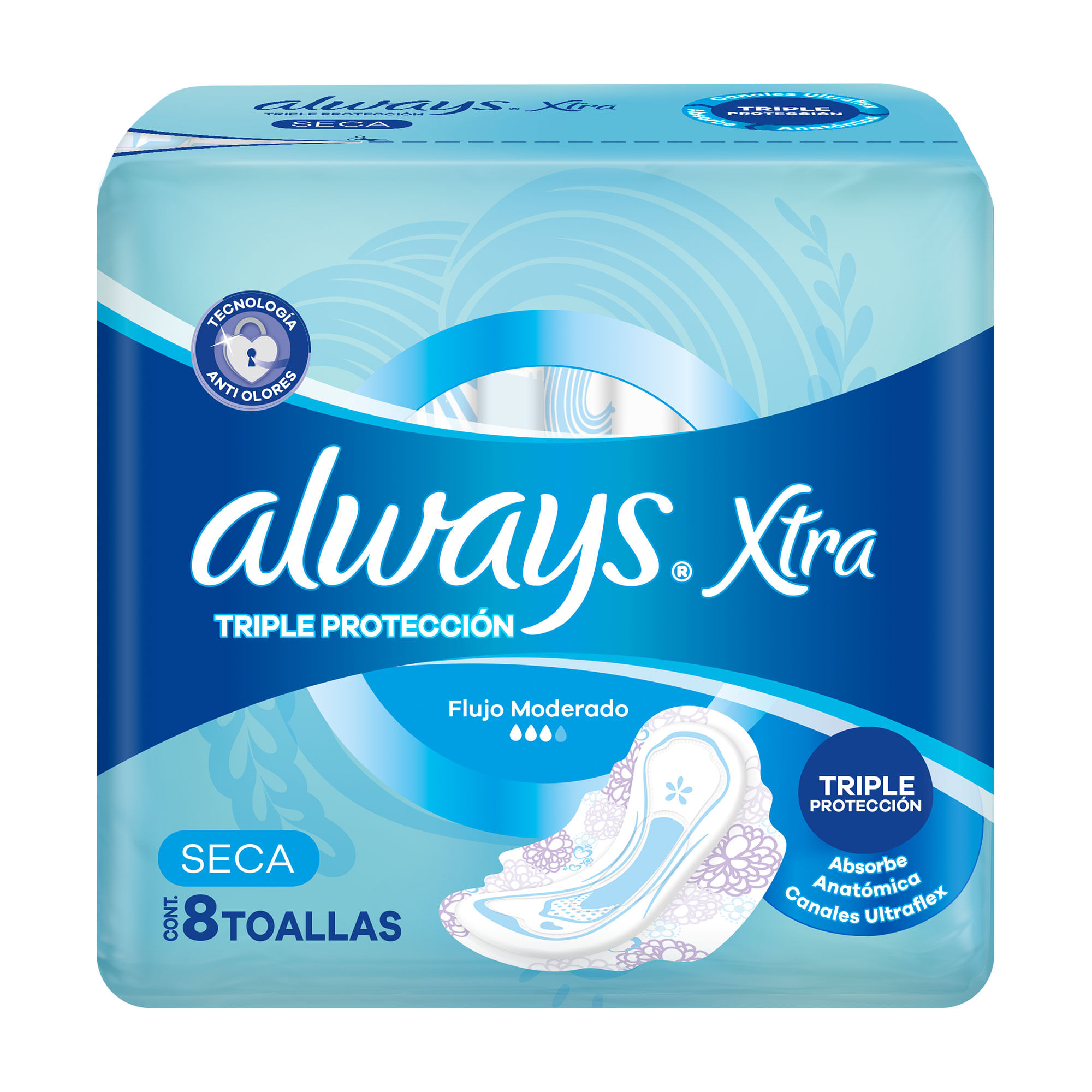 Toalla femenina Always xtra dia seca con alas 8 uni