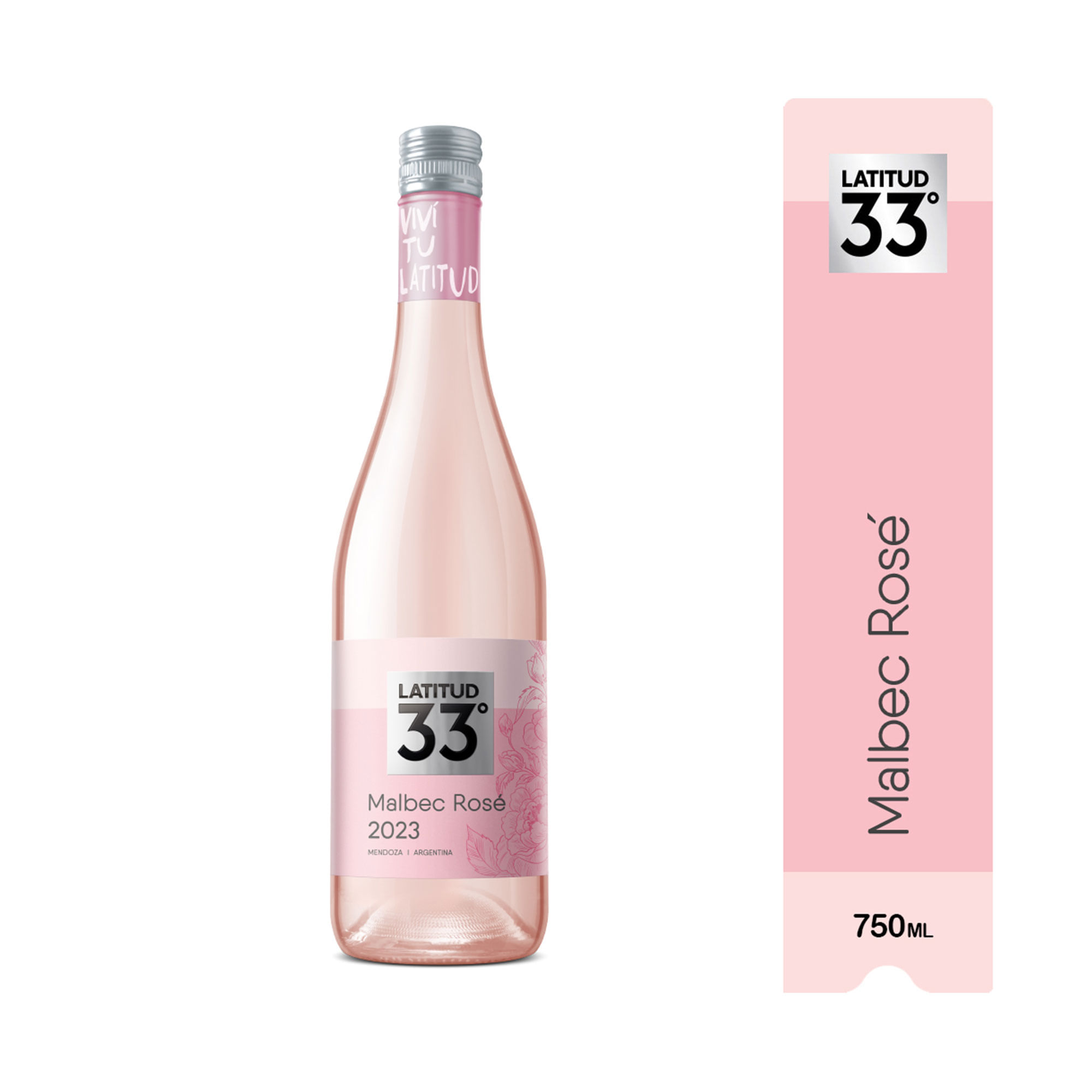 Vino rosado Malbec Rosé Latitud 33° 750 ml