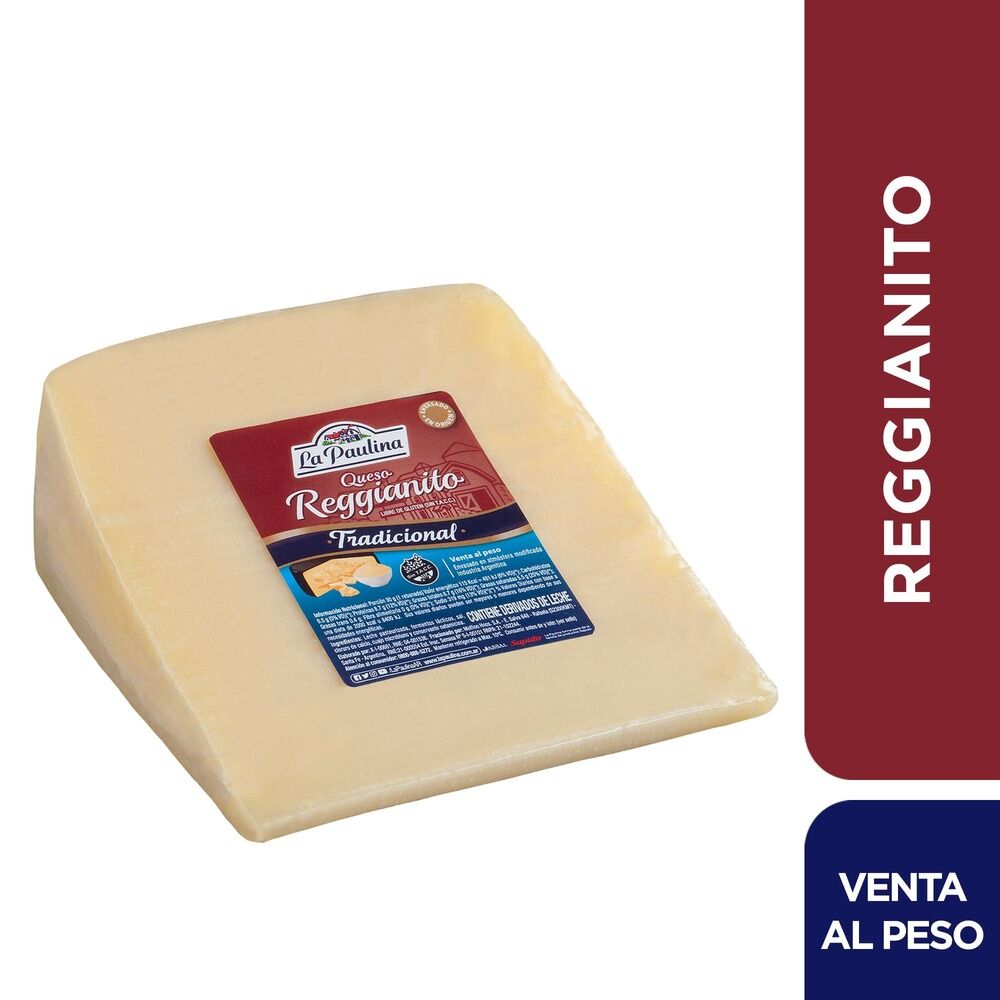 Queso reggianito La paulina fraccionado en origen.