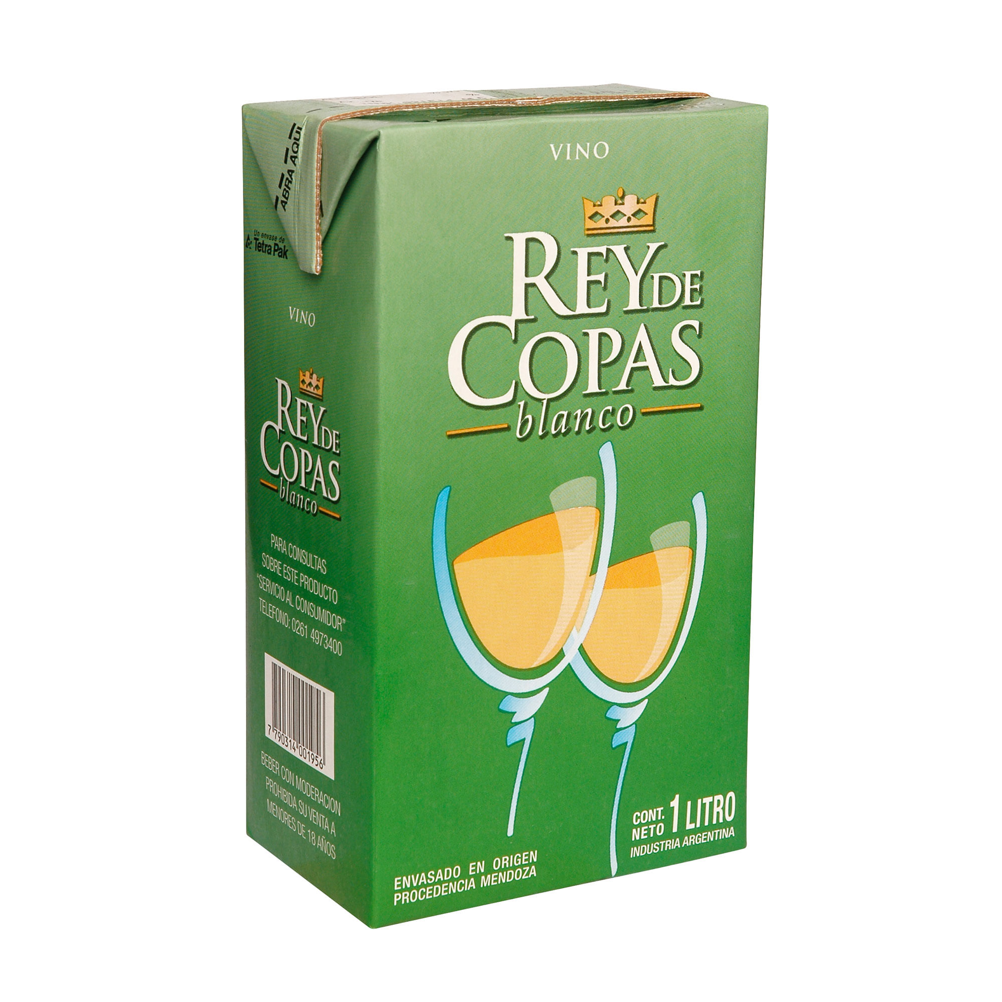 Vino blanco Rey de Copas brick 1 lt
