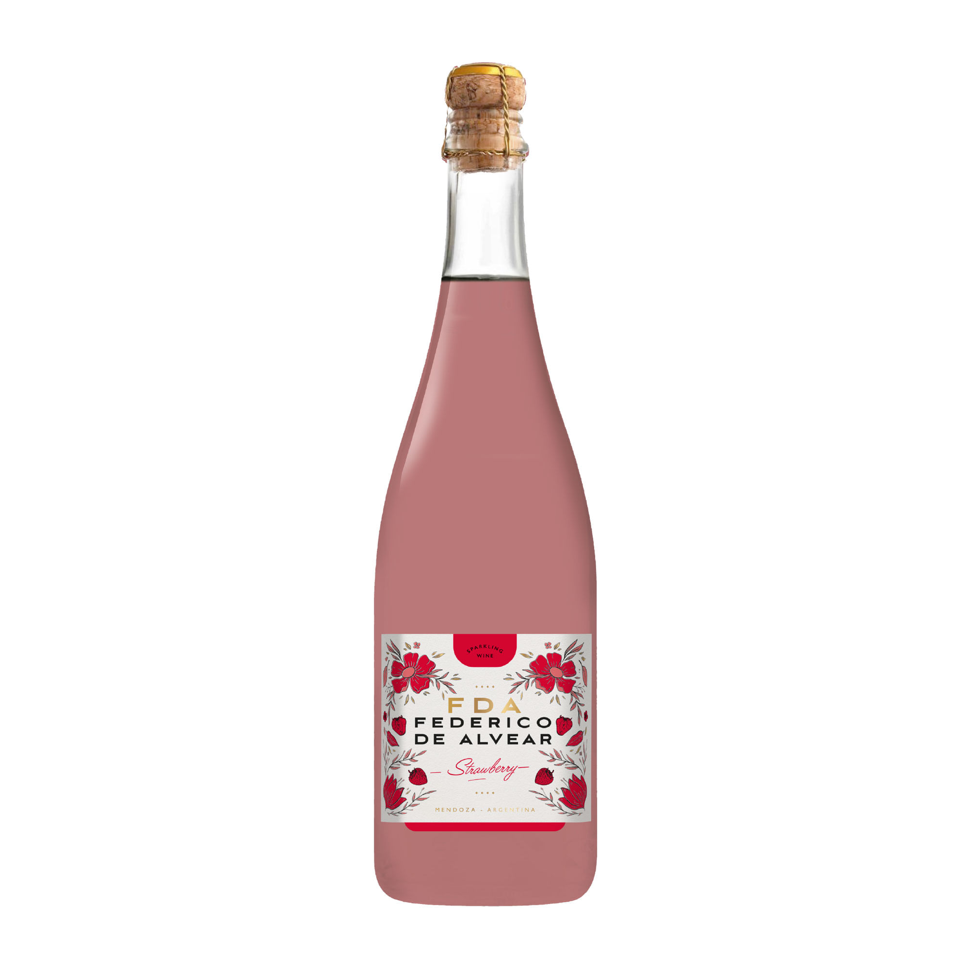 Espumante Federico de alvear strawberry en botella 750 cc.