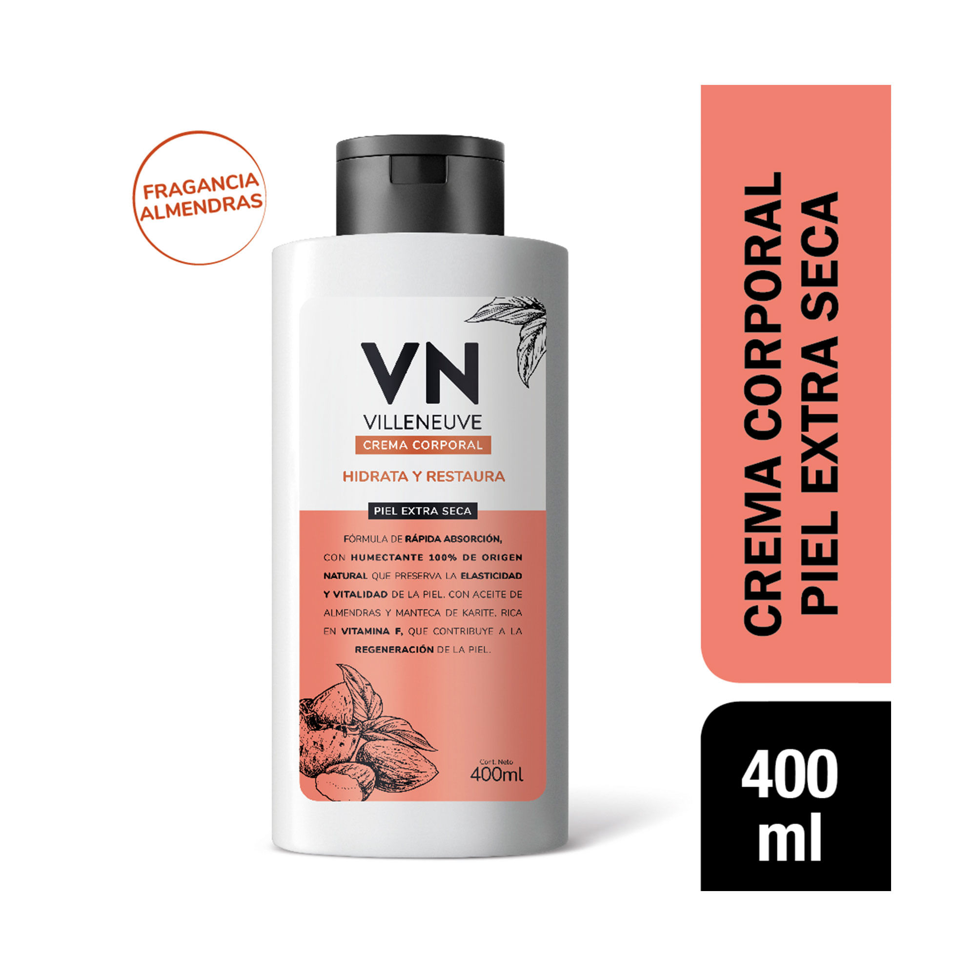 Crema Corporal Vielleneuve Piel Extra Seca 400 Cc.