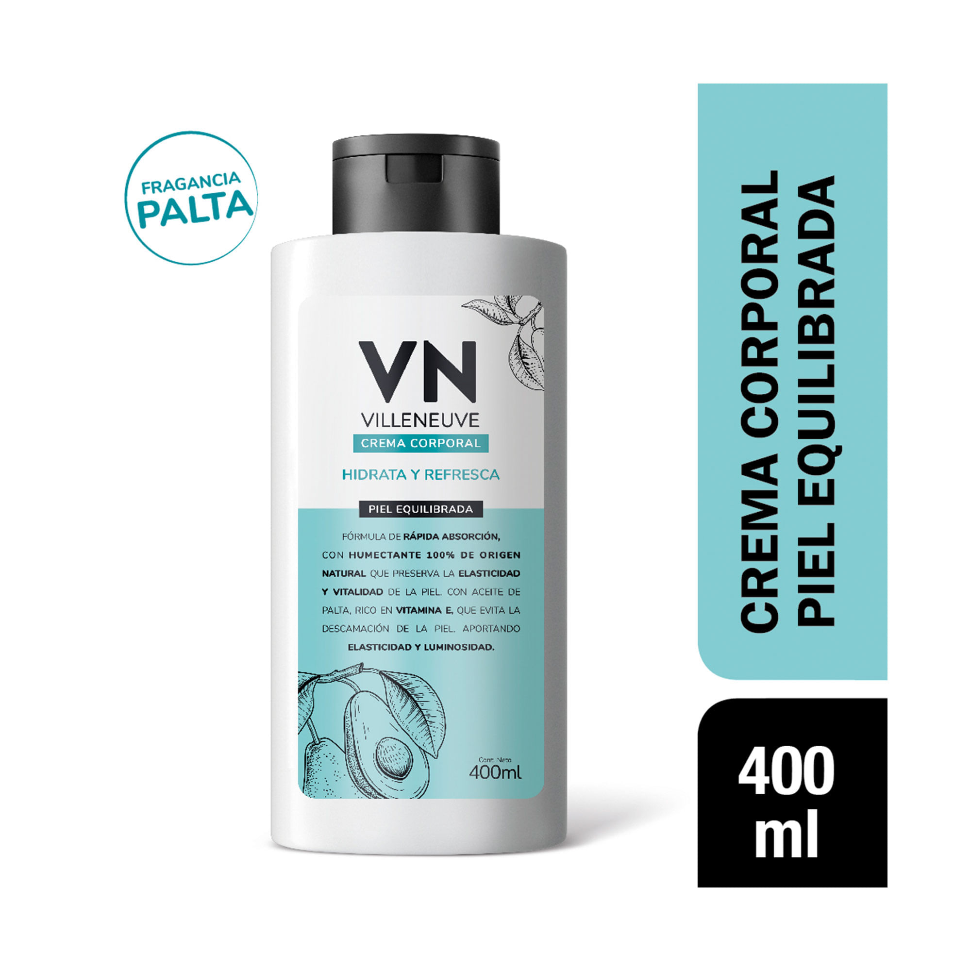 Crema Corporal Villeneuve Piel Equilibrada 400 Cc.