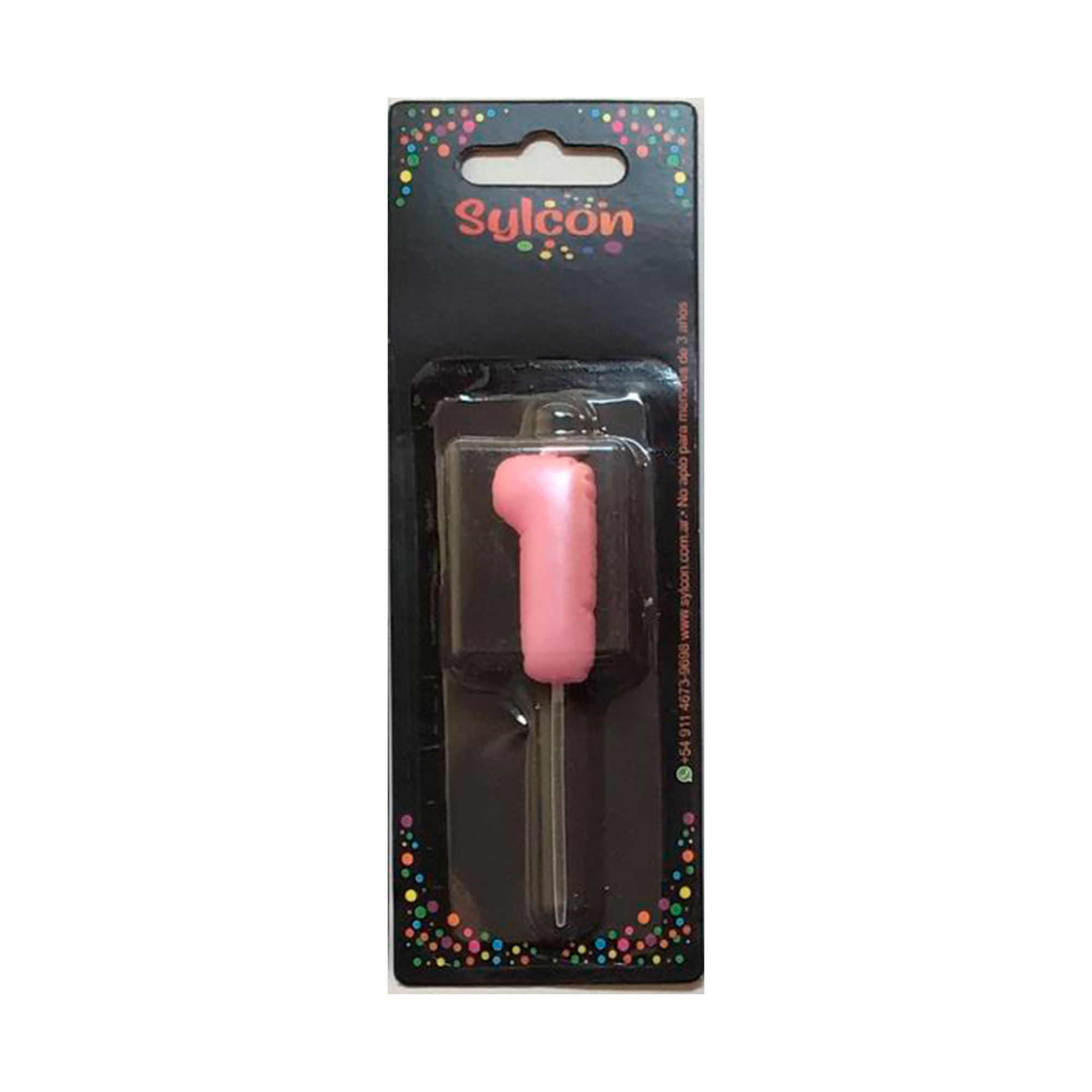 Vela Sylcon forma globo rosa número 1