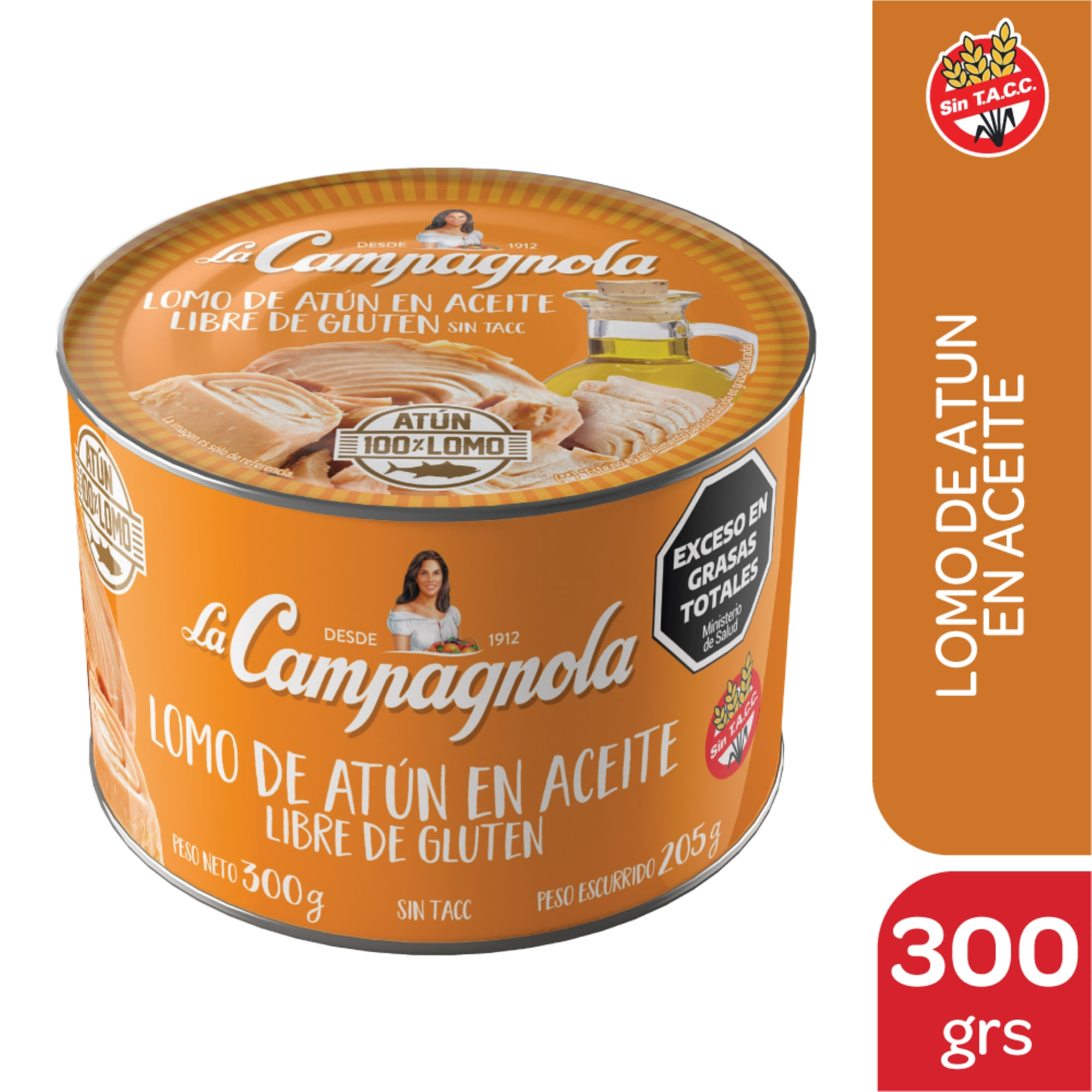 Atún en aceite La campagnola en lata 300 g.