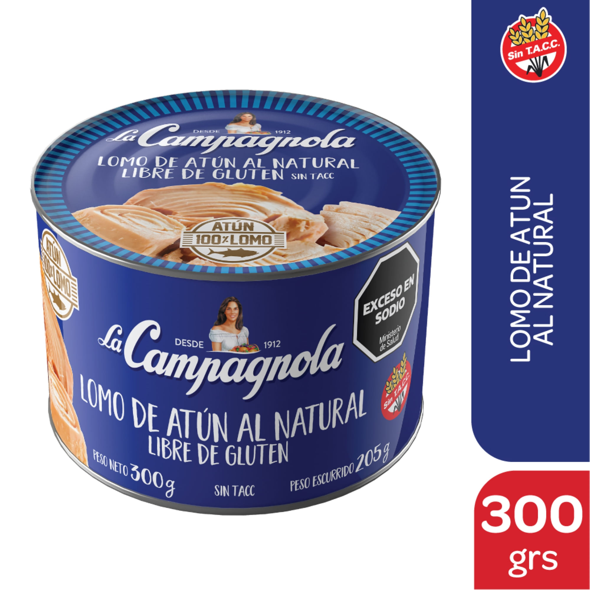 Atún al natural La campagnola en lata 300 g.
