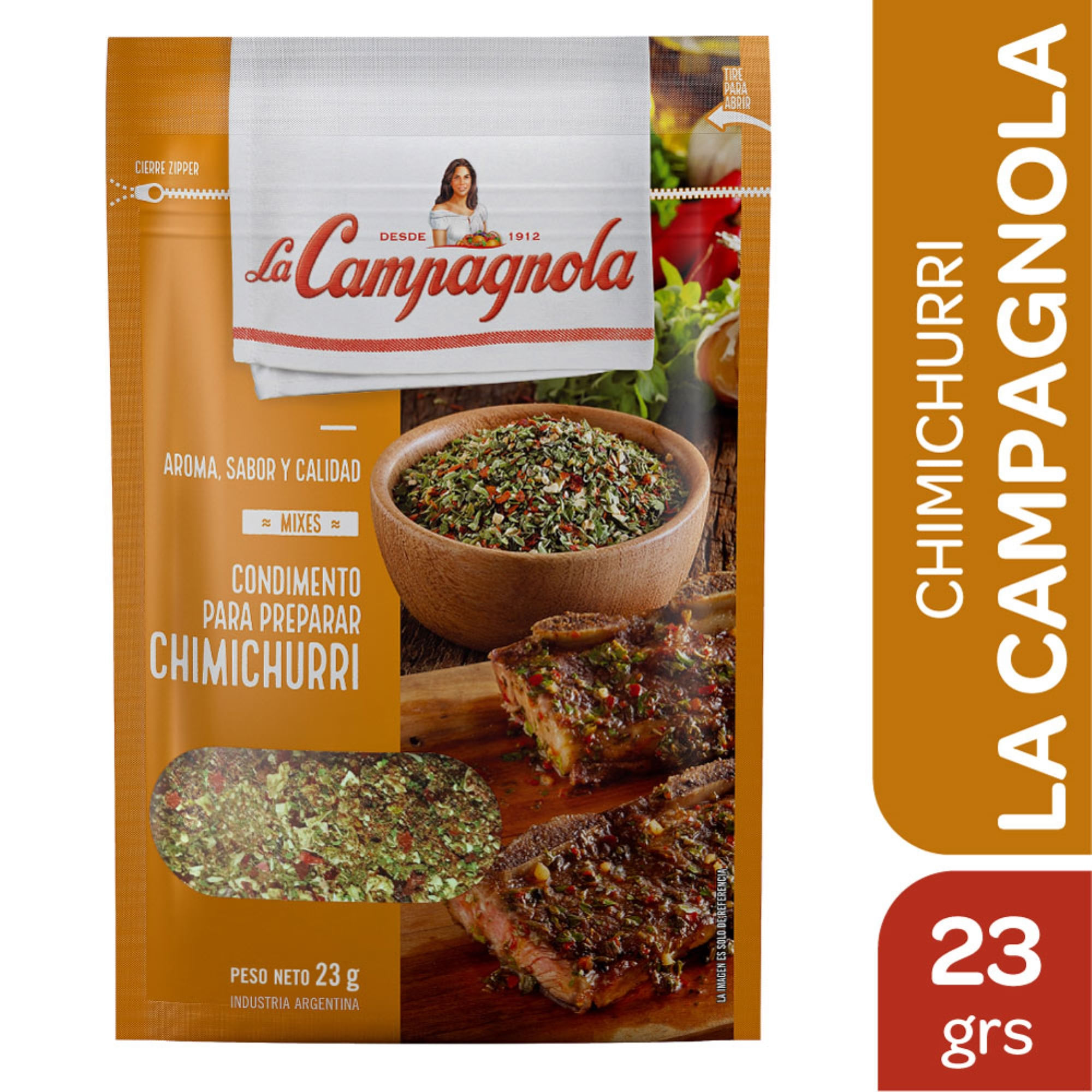 Chimichurri disecado La campagnola en sobre 23 g.
