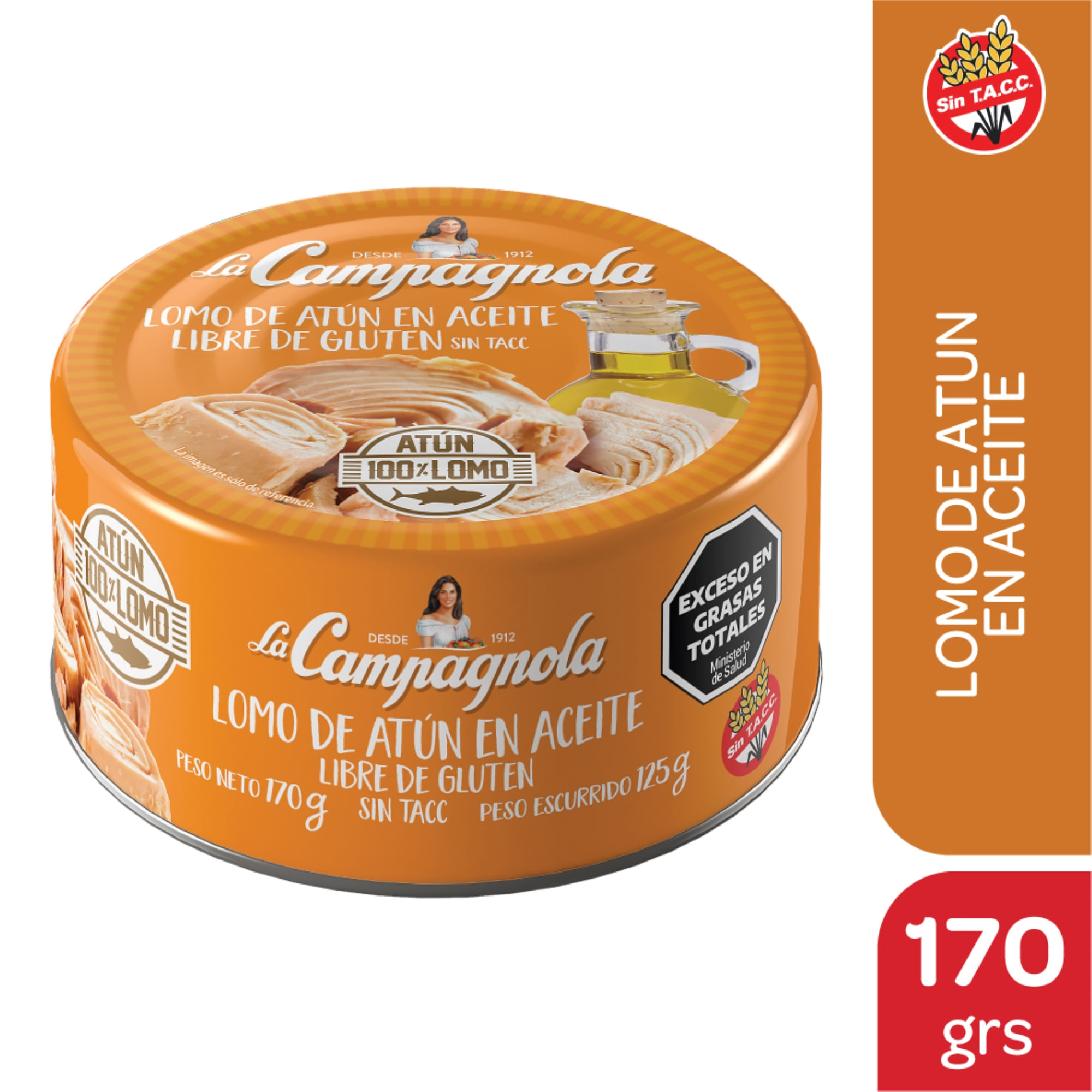 Atún en aceite La campagnola lomitos 170 g.