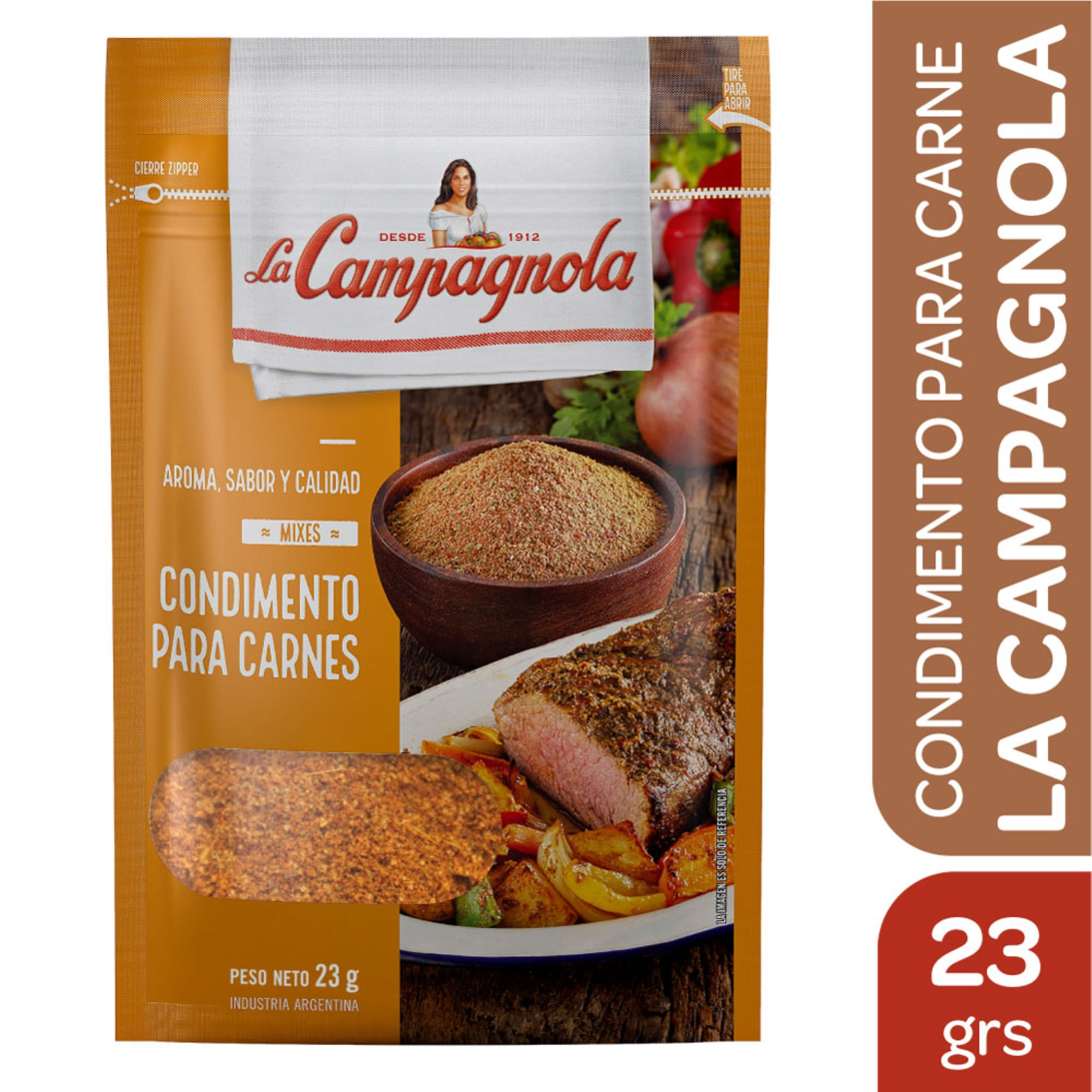 Adobo para carne La campagnola en sobre 23 g.