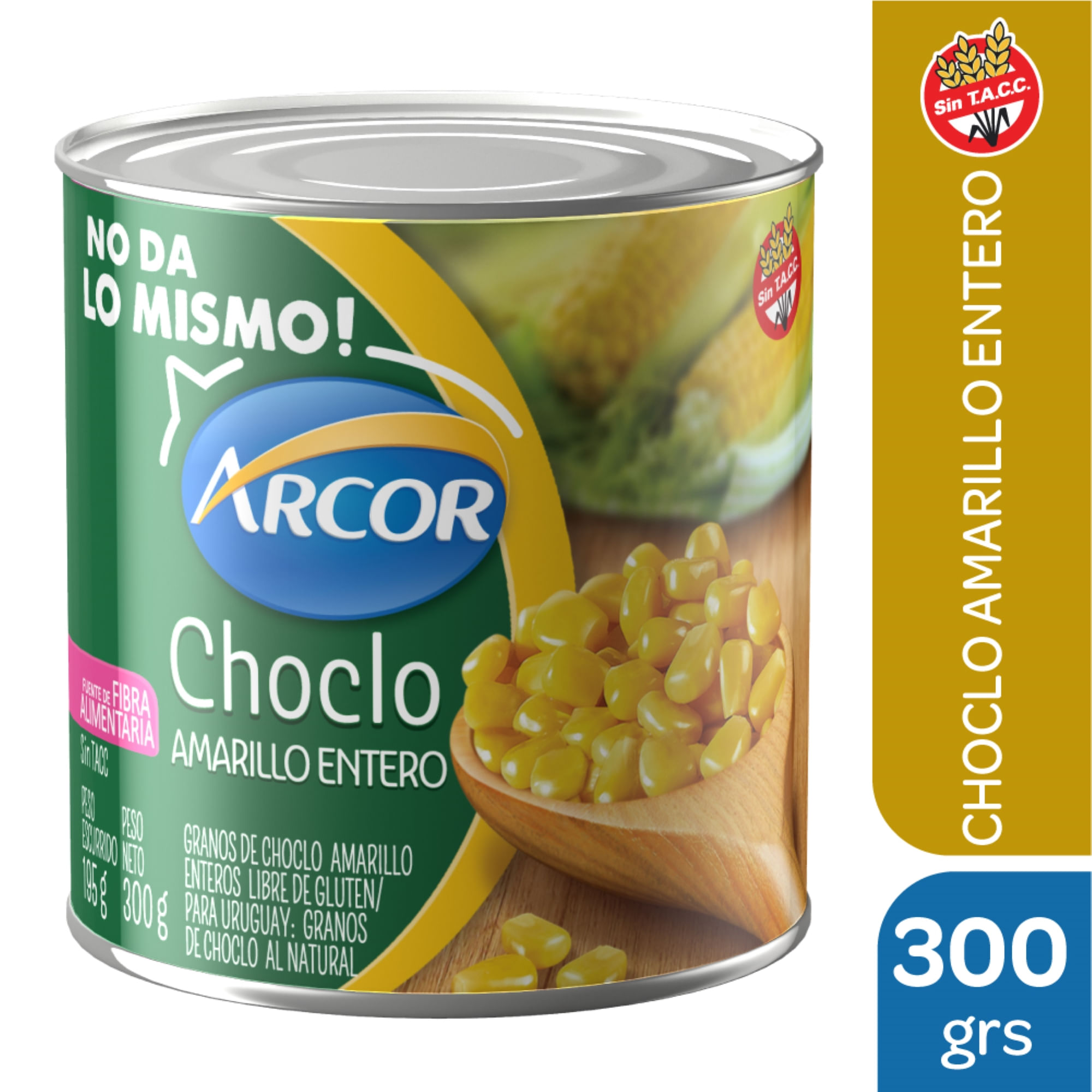 Choclo en granos Arcor amarillo lata 300 g.