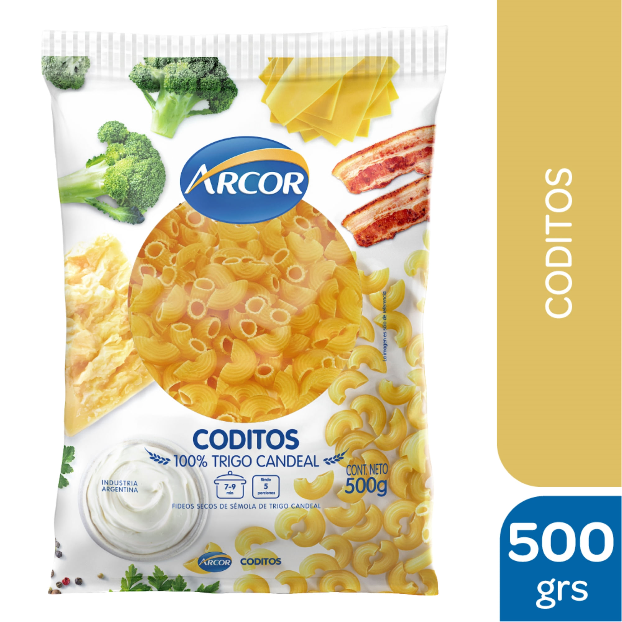 Fideos coditos Arcor 500 g.