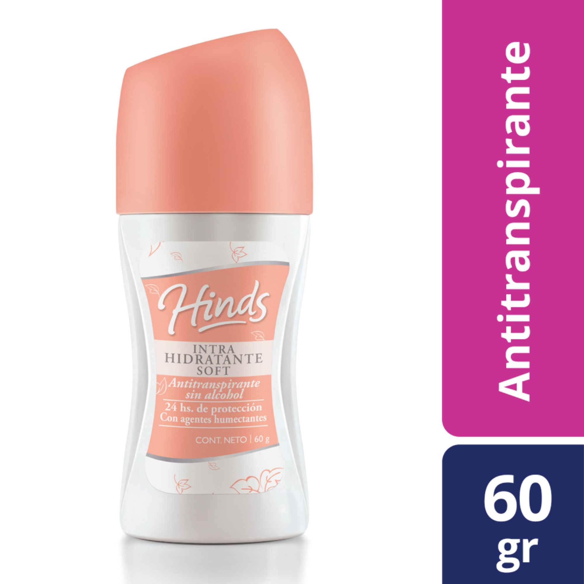 Desodorante antitranspirante Hinds intra hidratante soft roll on 60 g.