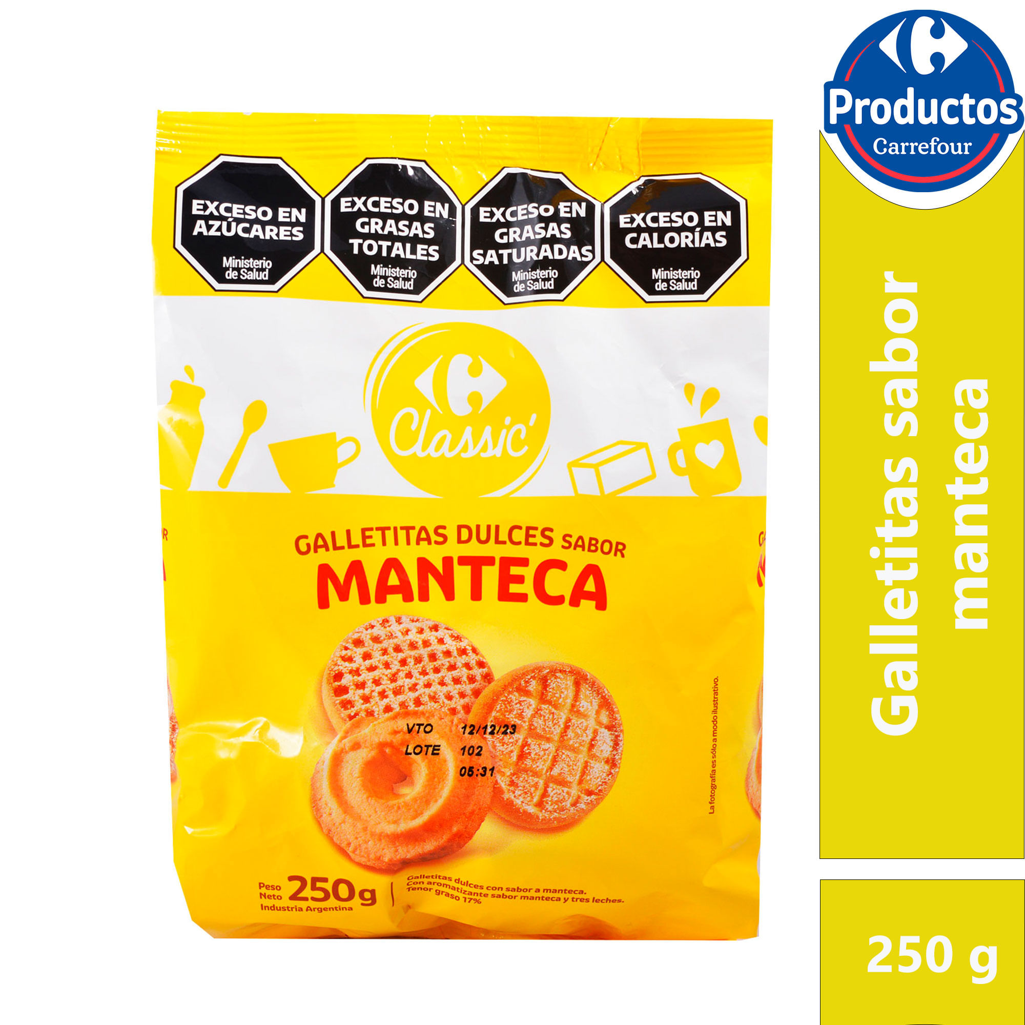 Galletitas Carrefour manteca 250 g.