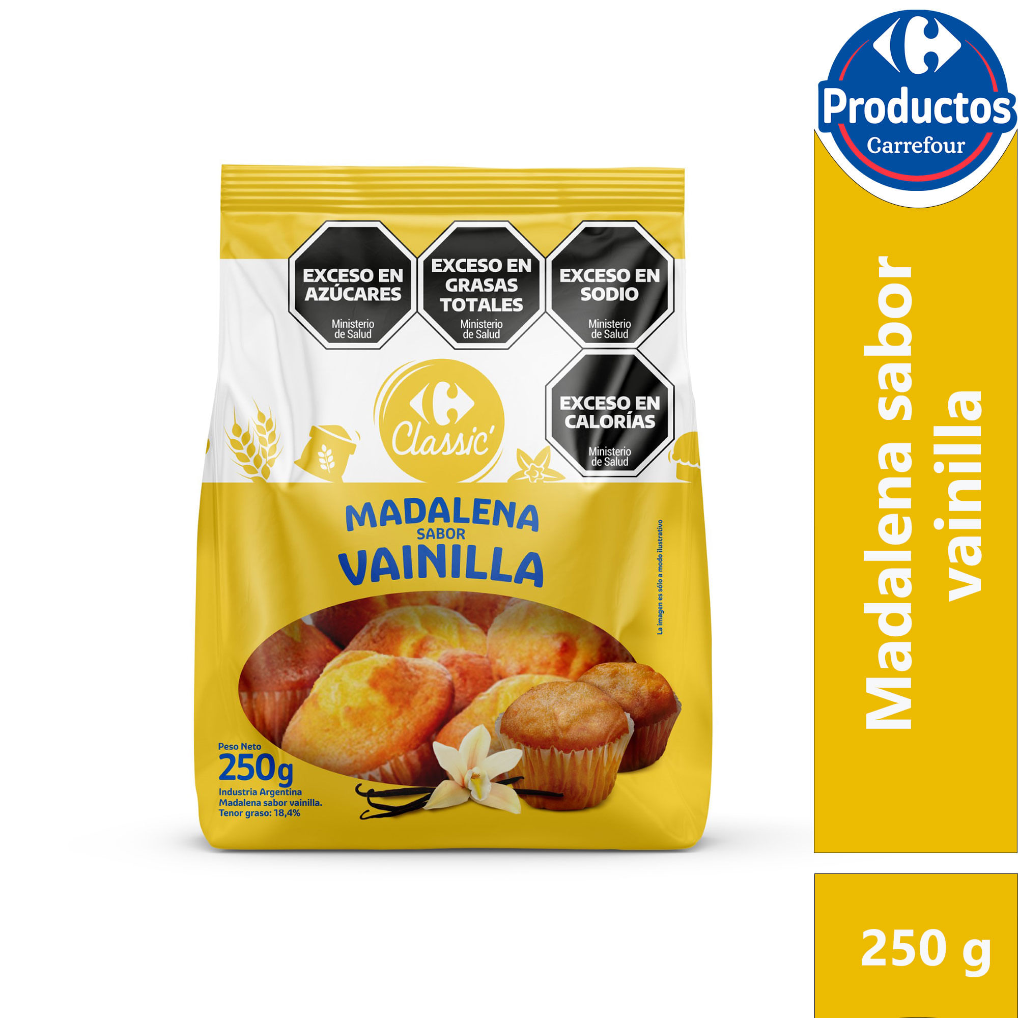 Madalenas vainilla Carrefour Classic 250 grs