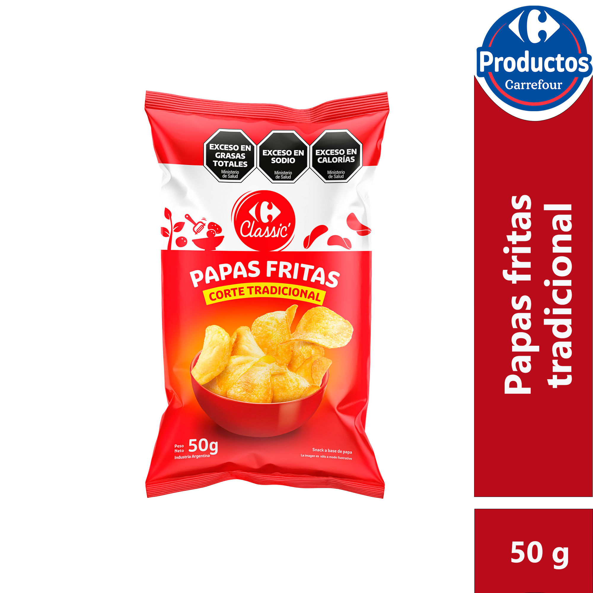 Papas fritas corte tradicional Carrefour Classic 50 g.