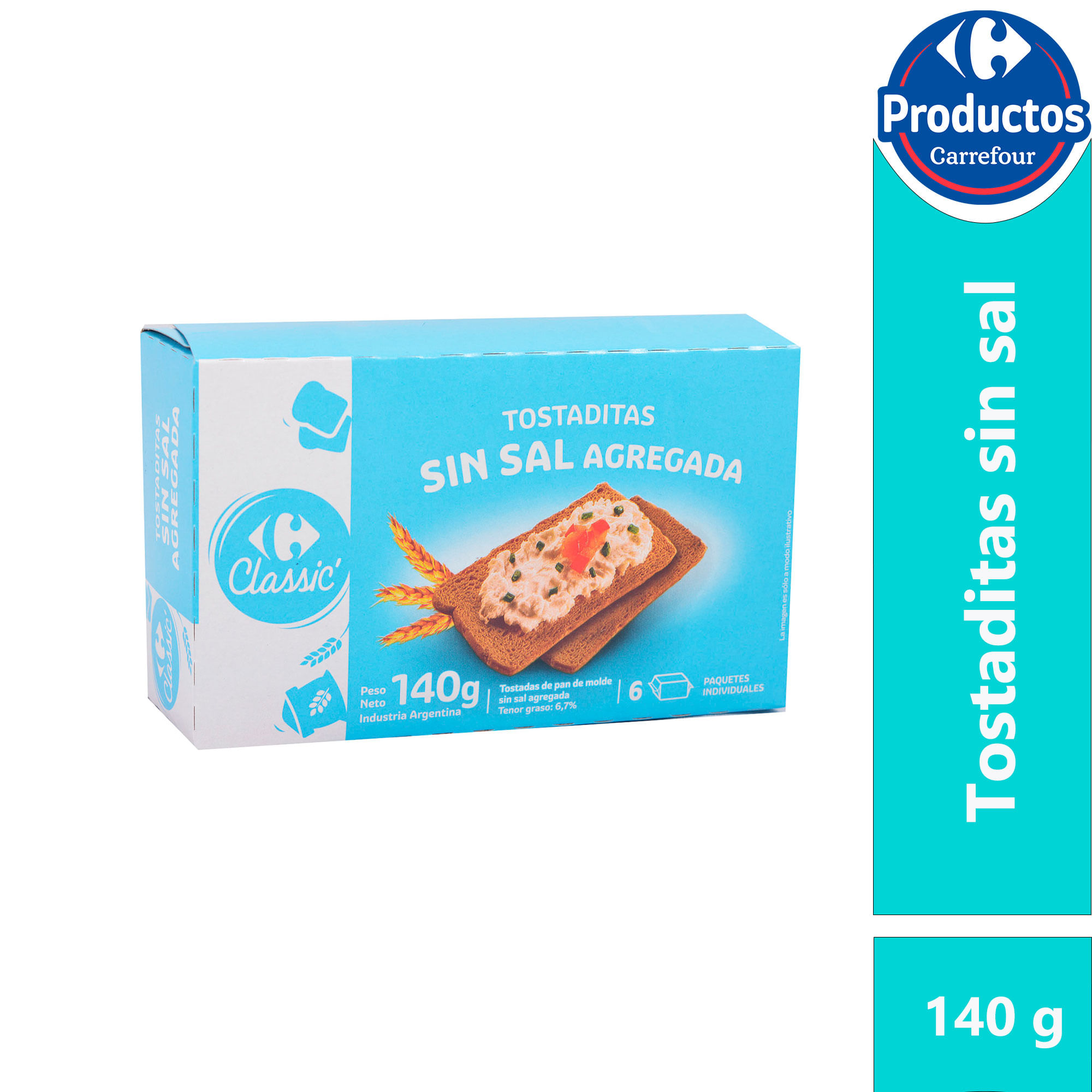 Tostadas Carrefour sin sal 140 g.