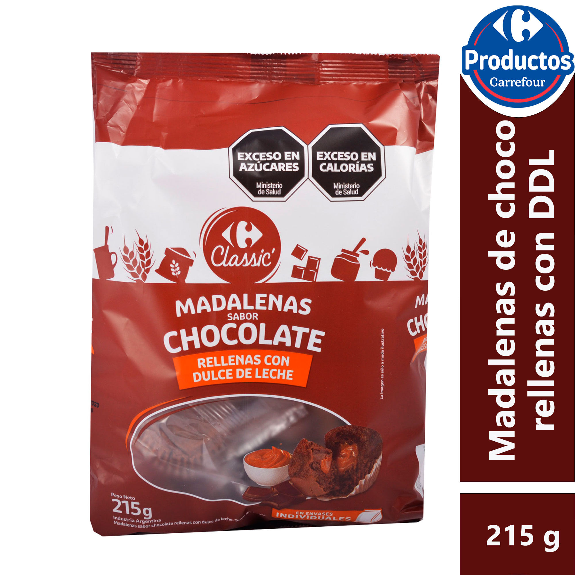 Madalenas de chocolate con DDL Carrefour Classic 215 grs