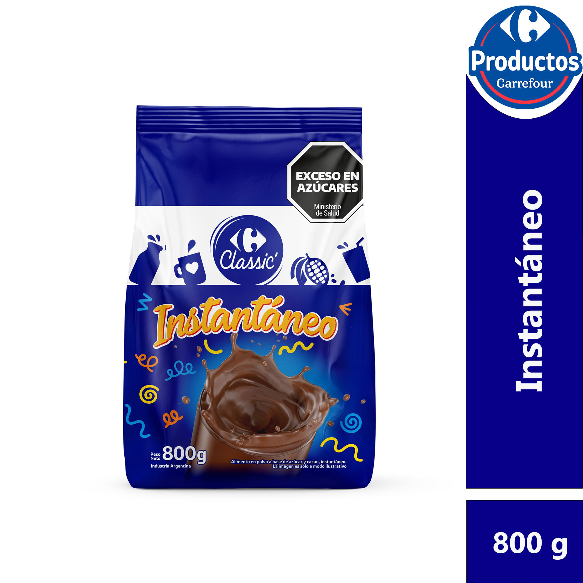 Cacao en polvo Carrefour classic pouch 800 g.