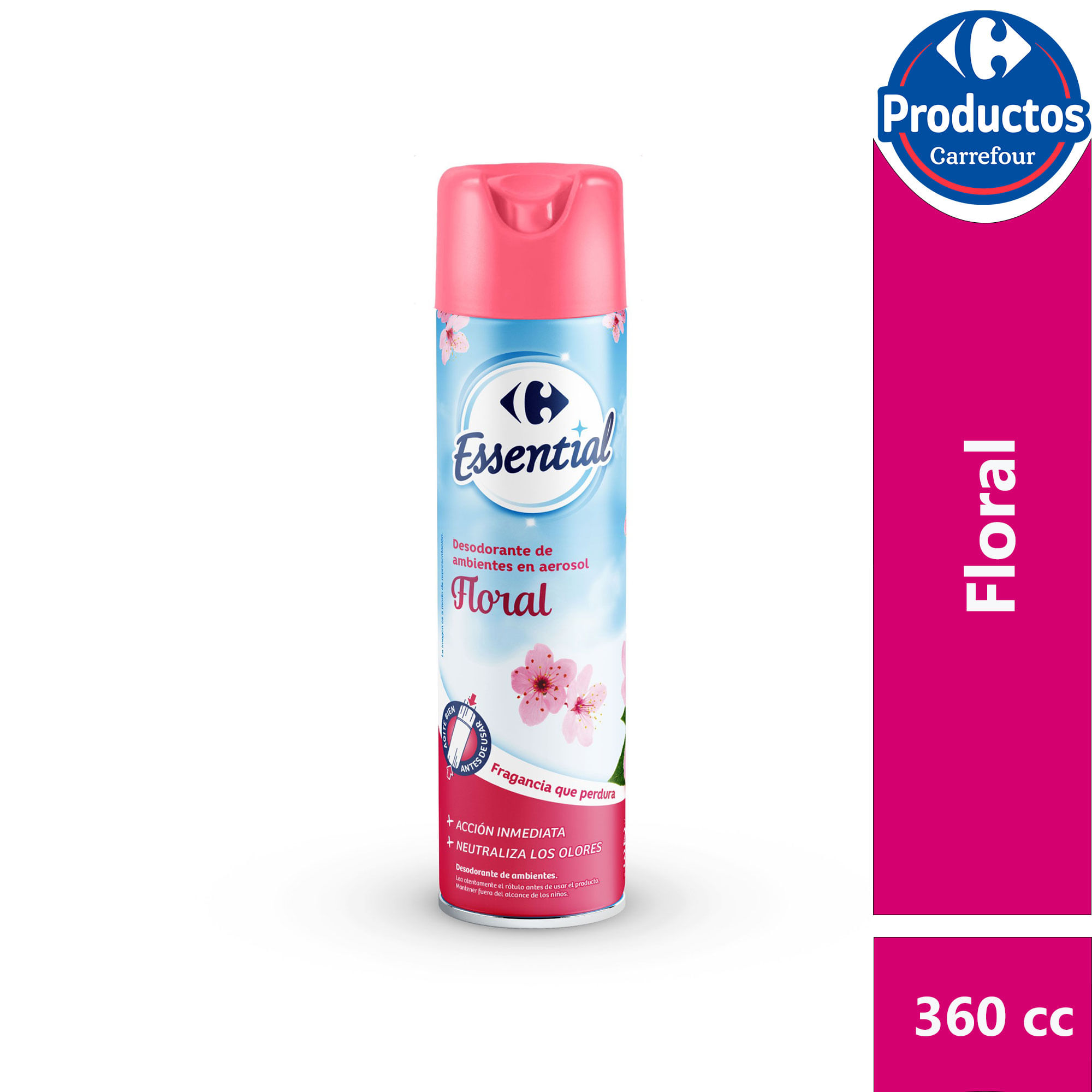 Desodorante de ambiente Carrefour essential floral 360 cc.