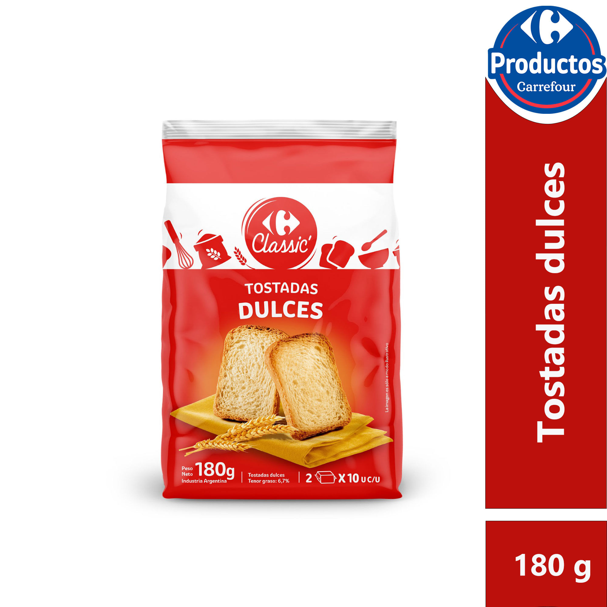 Tostadas Carrefour classic dulces 180 g.