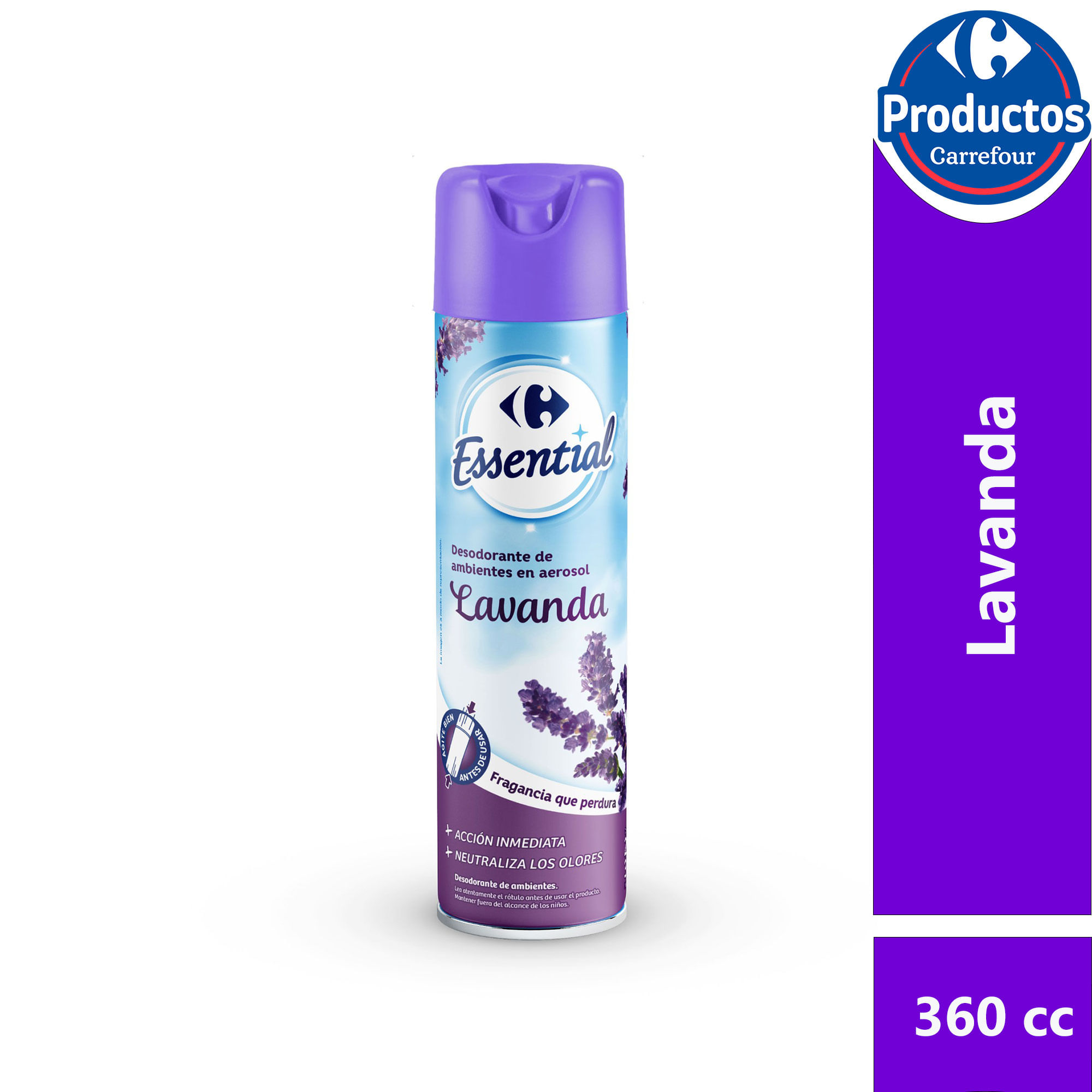 Desodorante de ambiente Carrefour essential lavanda 360 cc.