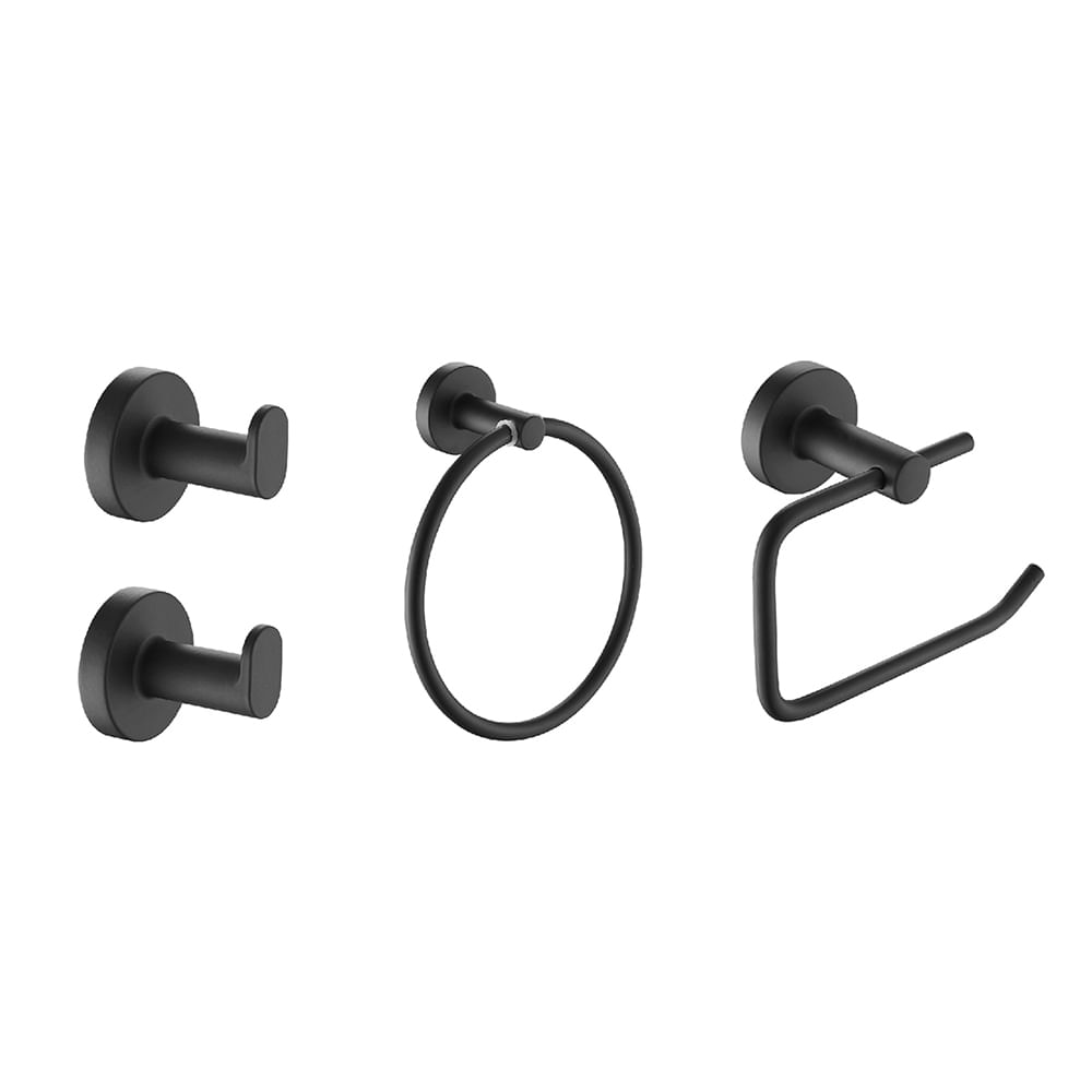 Piazza Accesorios Baño Kit Set Juego Piazza Sensus 4 Piezas Negro