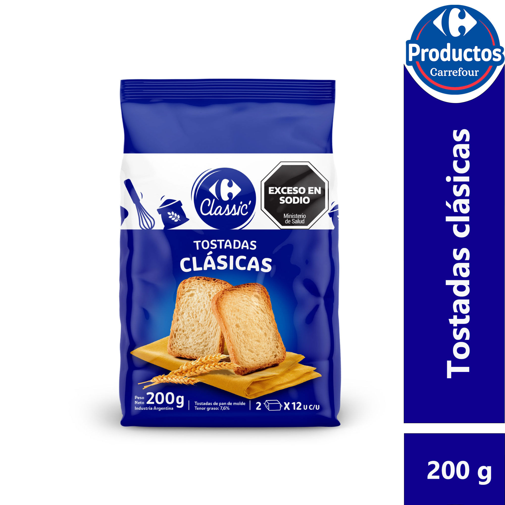 Tostadas clásicas Carrefour classic 200 g.