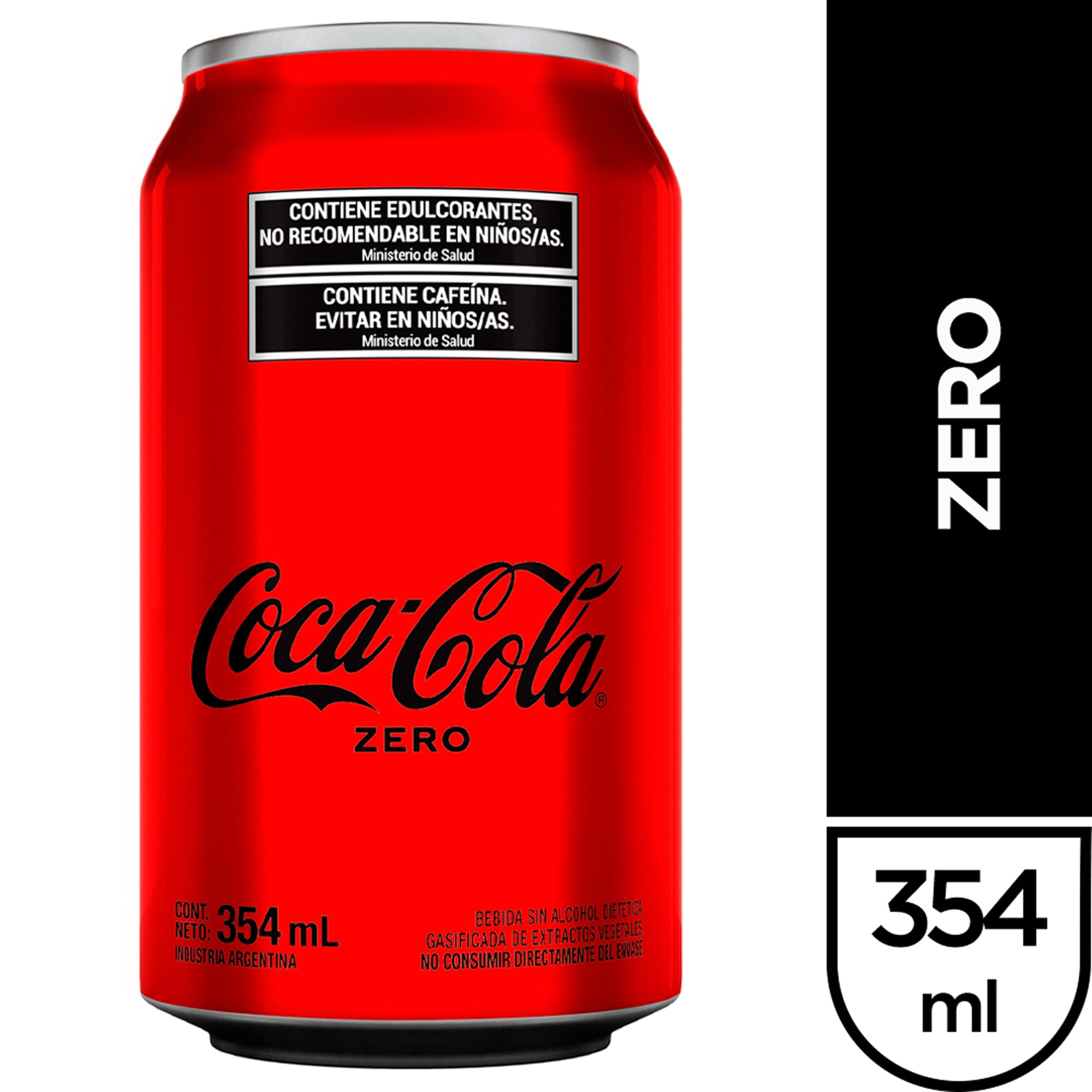 gaseosa cola coca cola zero en lata 354 ml